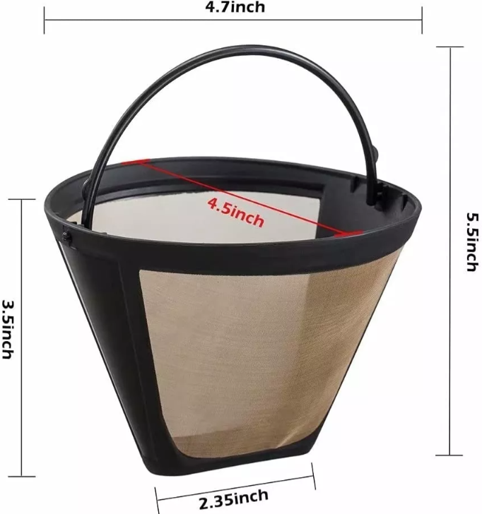 Filtros Para Cafetera Cafe Reutilizable Conico 6 A 12 Tazas 2pcs