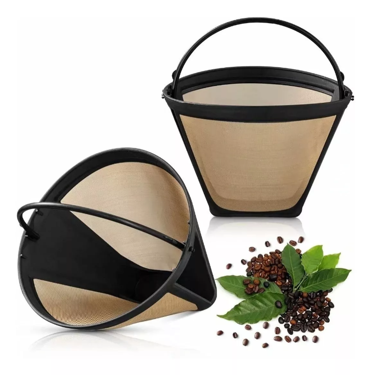 Filtros Para Cafetera Cafe Reutilizable Conico 6 A 12 Tazas 2pcs