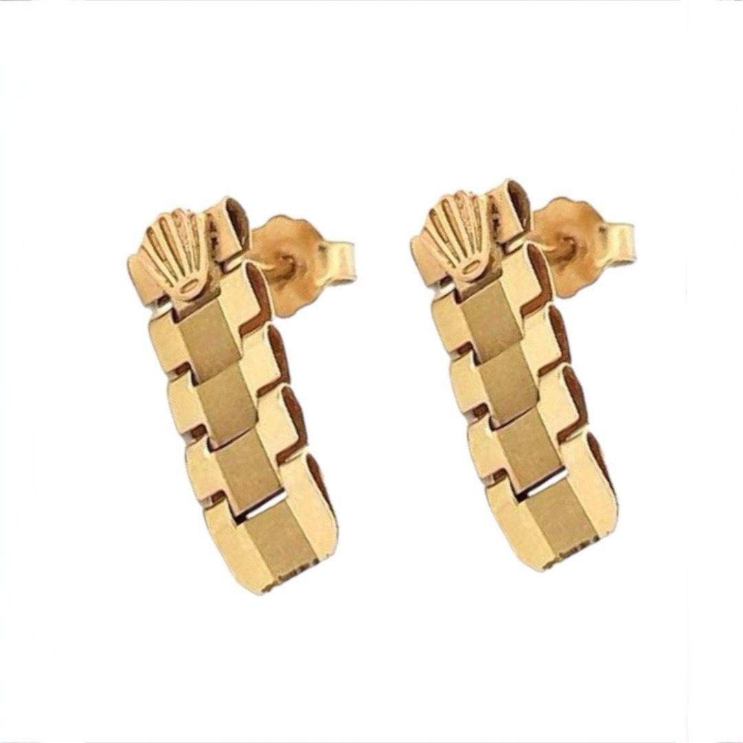 Hermosos Aretes Tipo Baby Rolex 14 Kilates