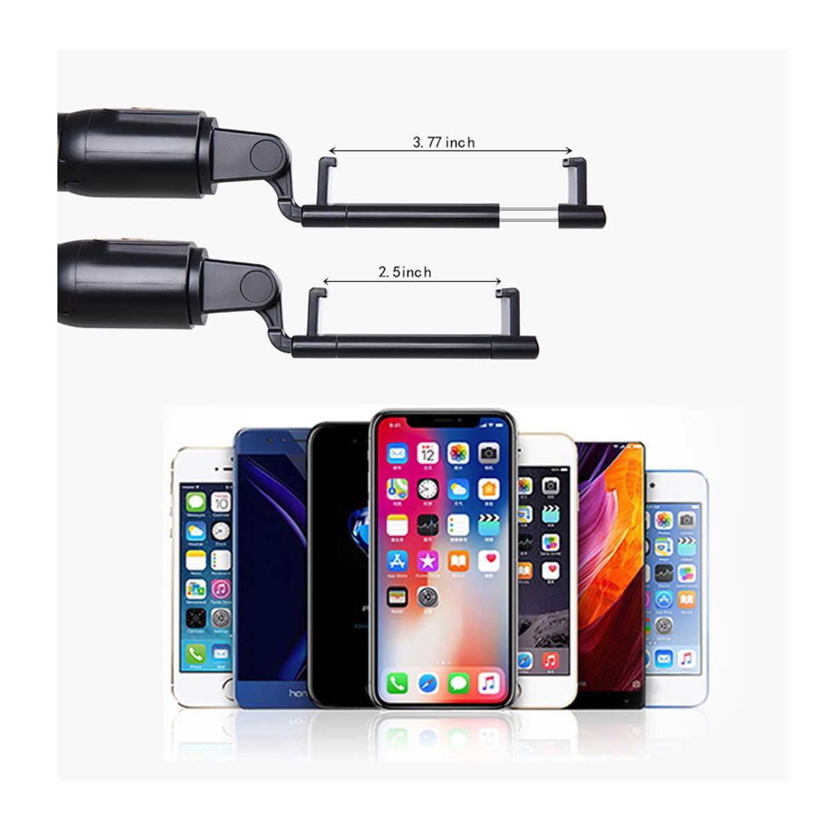 Bastón Selfie Stick Tripie Para Celular Con Obturador Bluetooth Universal Negro.