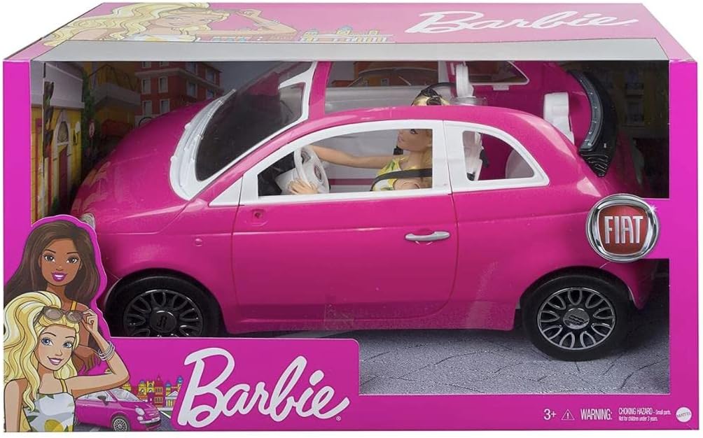 Barbie Fiat Rosa con muñeca