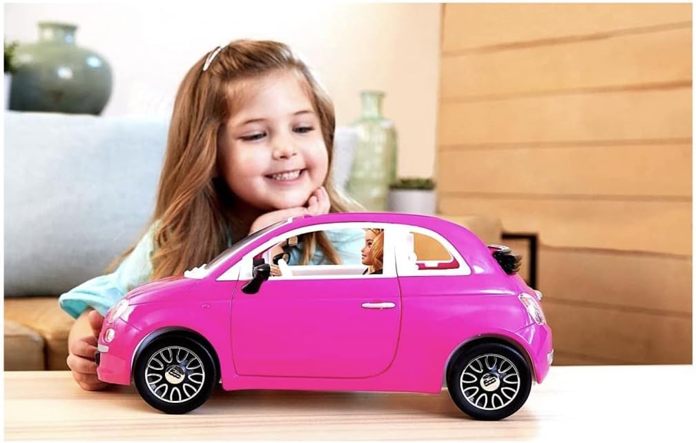 Barbie Fiat Rosa con muñeca
