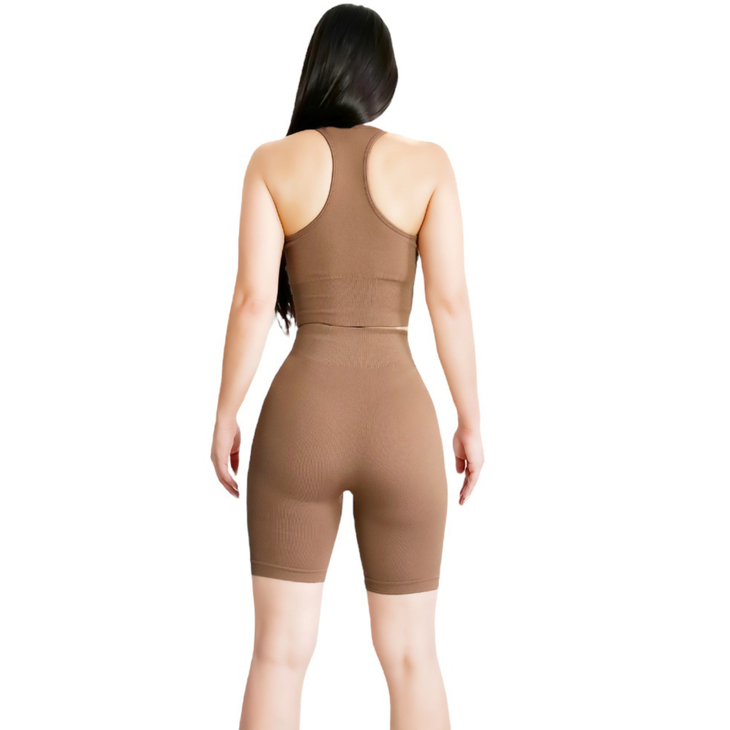 Conjunto Short Y Top Con Copas Mujer Stretch Fit Push Up