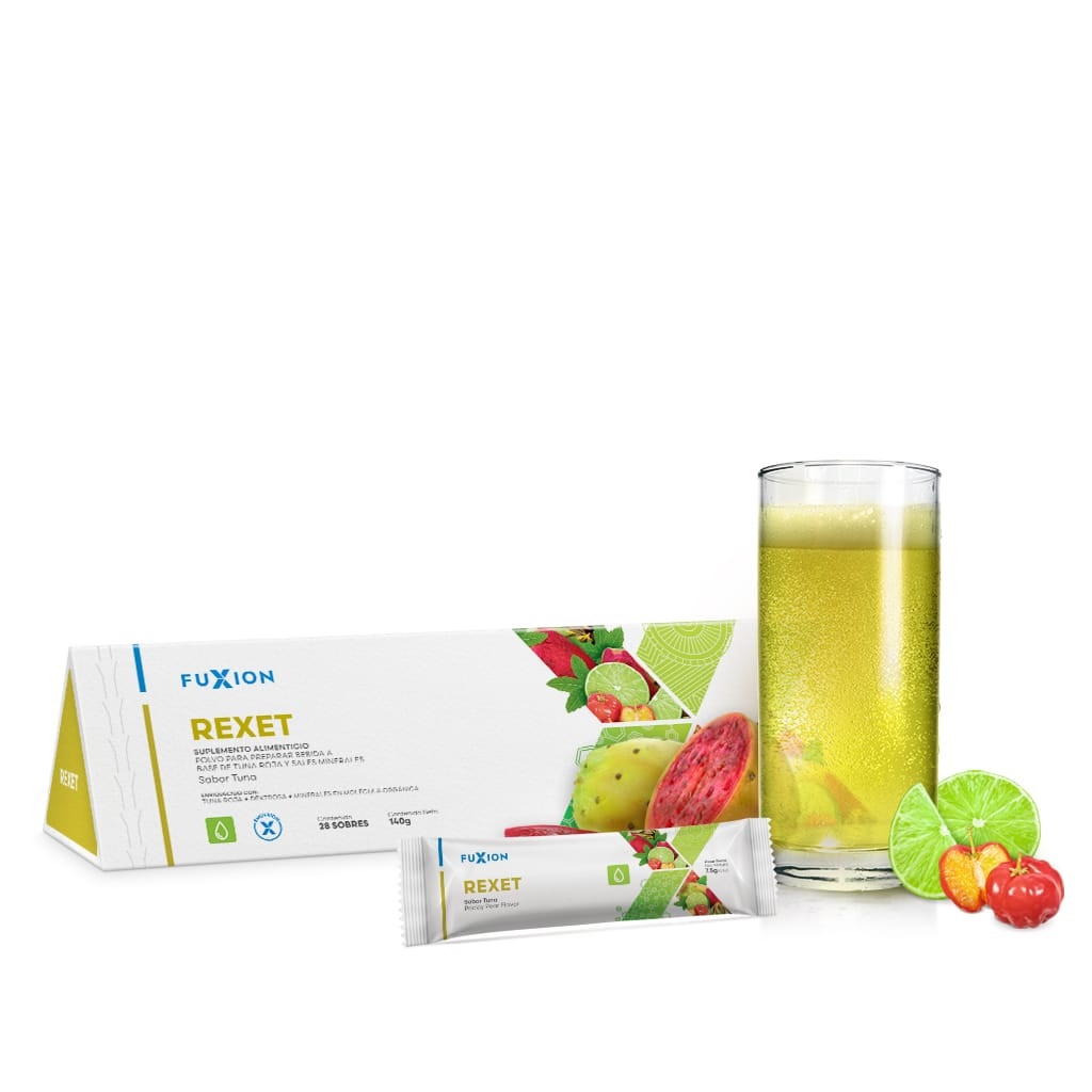Bebida Hidratante Efervescente REXET Sabor TUNA Caja de 140g con 28 sobres