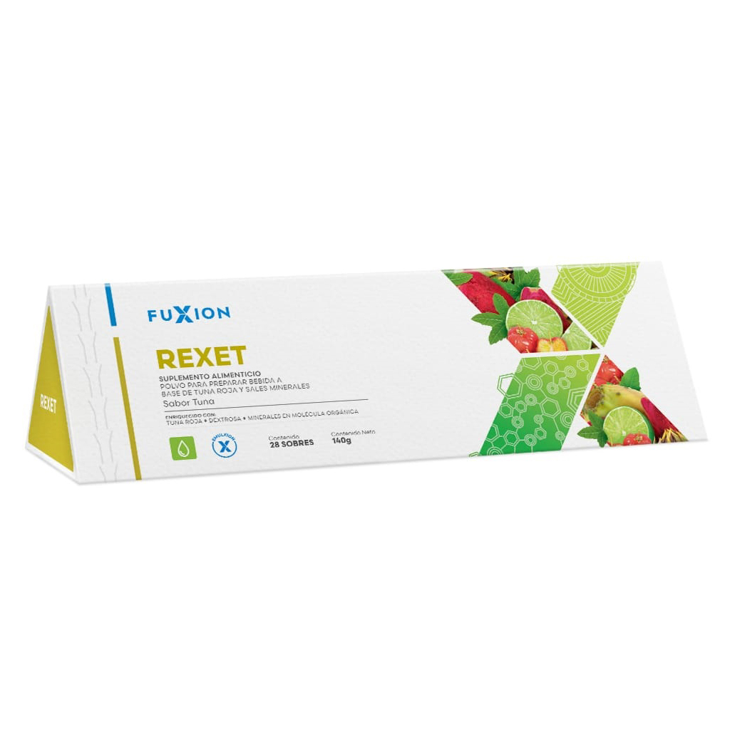 Bebida Hidratante Efervescente REXET Sabor TUNA Caja de 140g con 28 sobres
