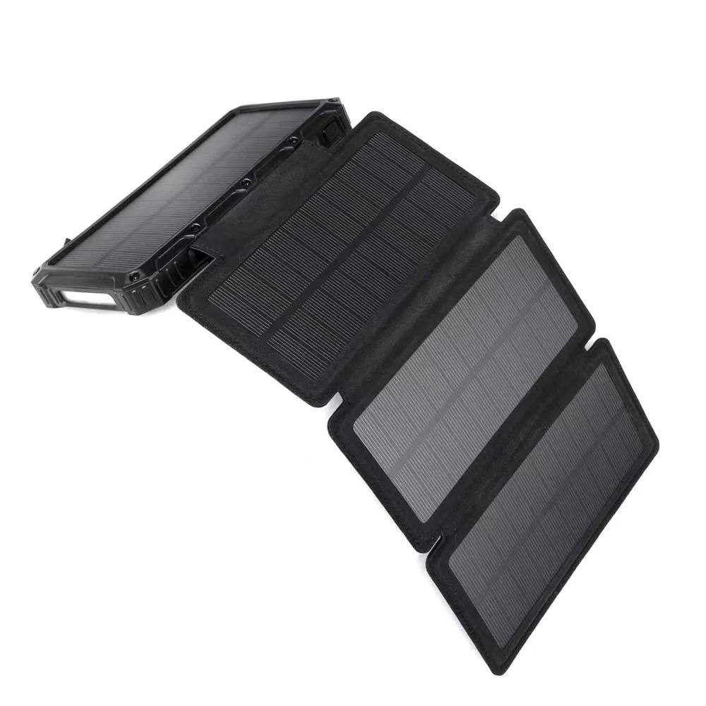 Cargador Solar Power Bank Bateria Para Celular Con 4 Paneles Solares 26800mah Y Carga Inalambrica