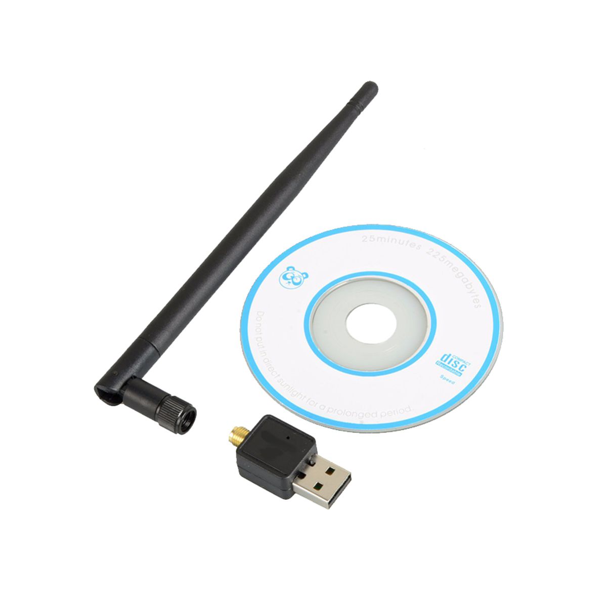 Antena Adaptador de WIFI USB 150 Mbps Negro.
