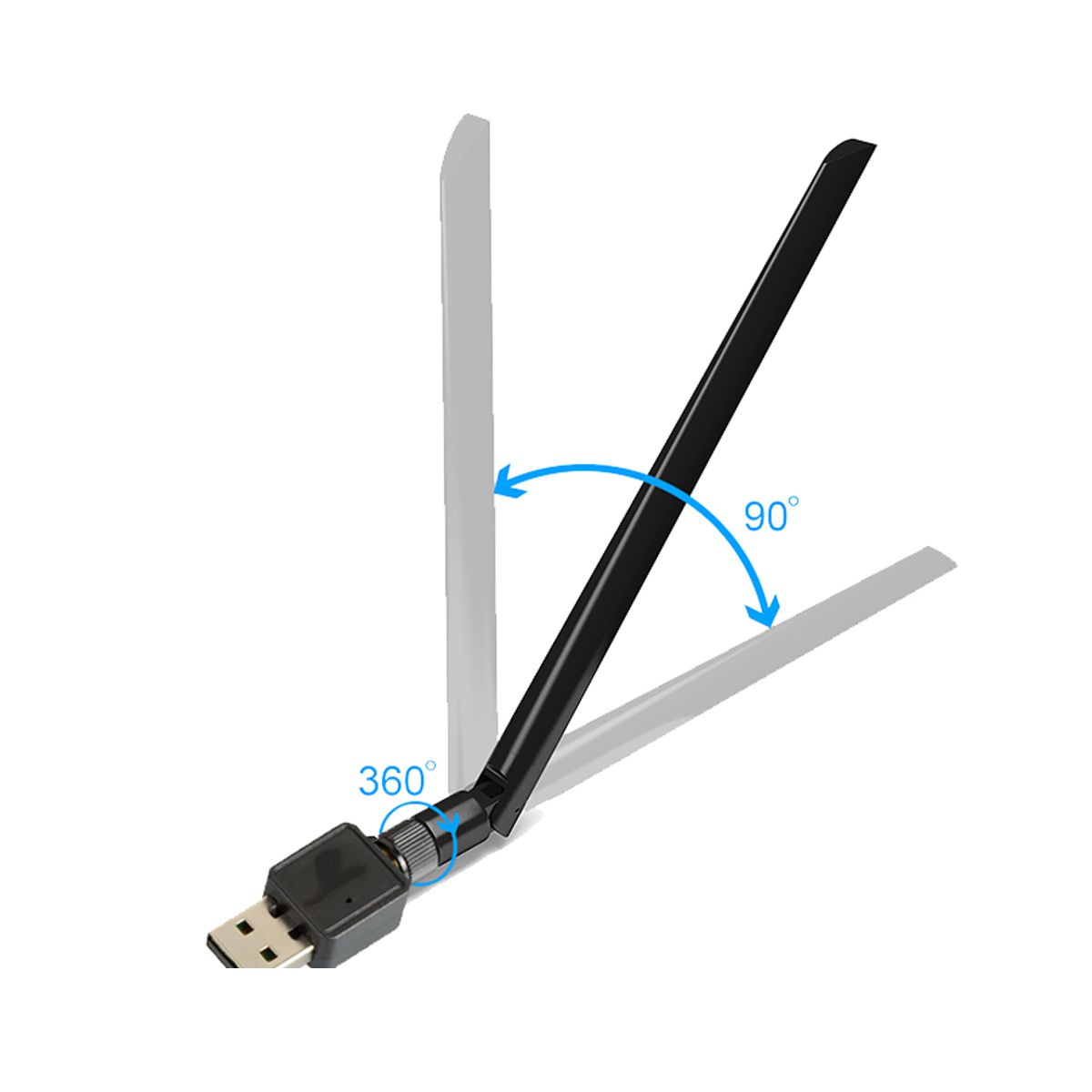 Antena Adaptador de WIFI USB 150 Mbps Negro.