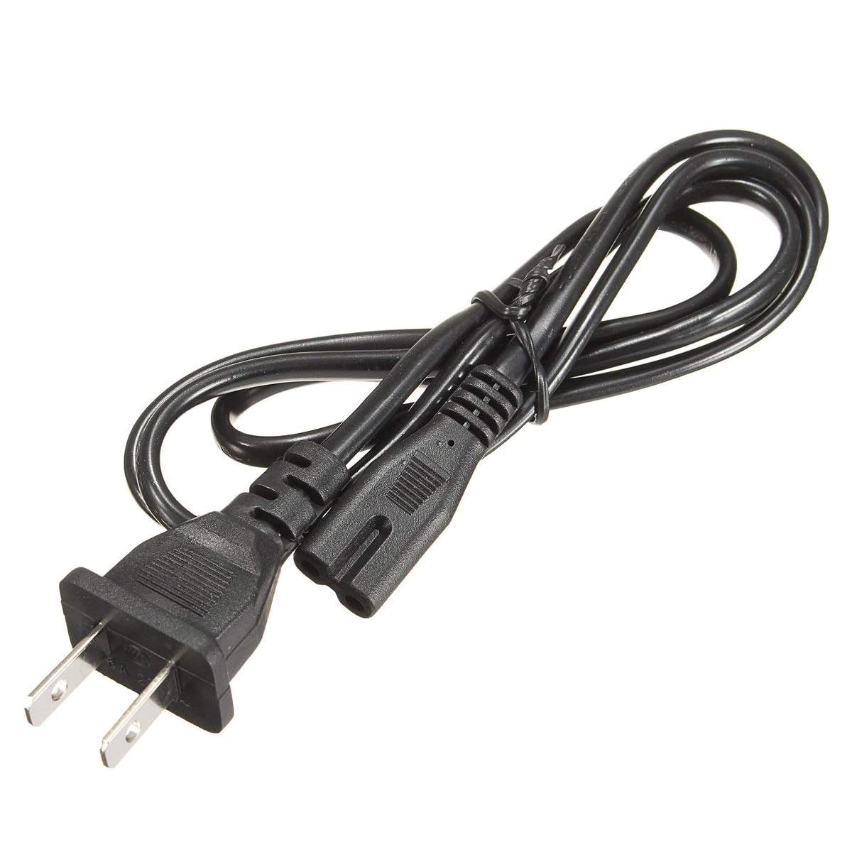 Cable De Corriente Alimentación 2 Polos 1.2mt Negro.