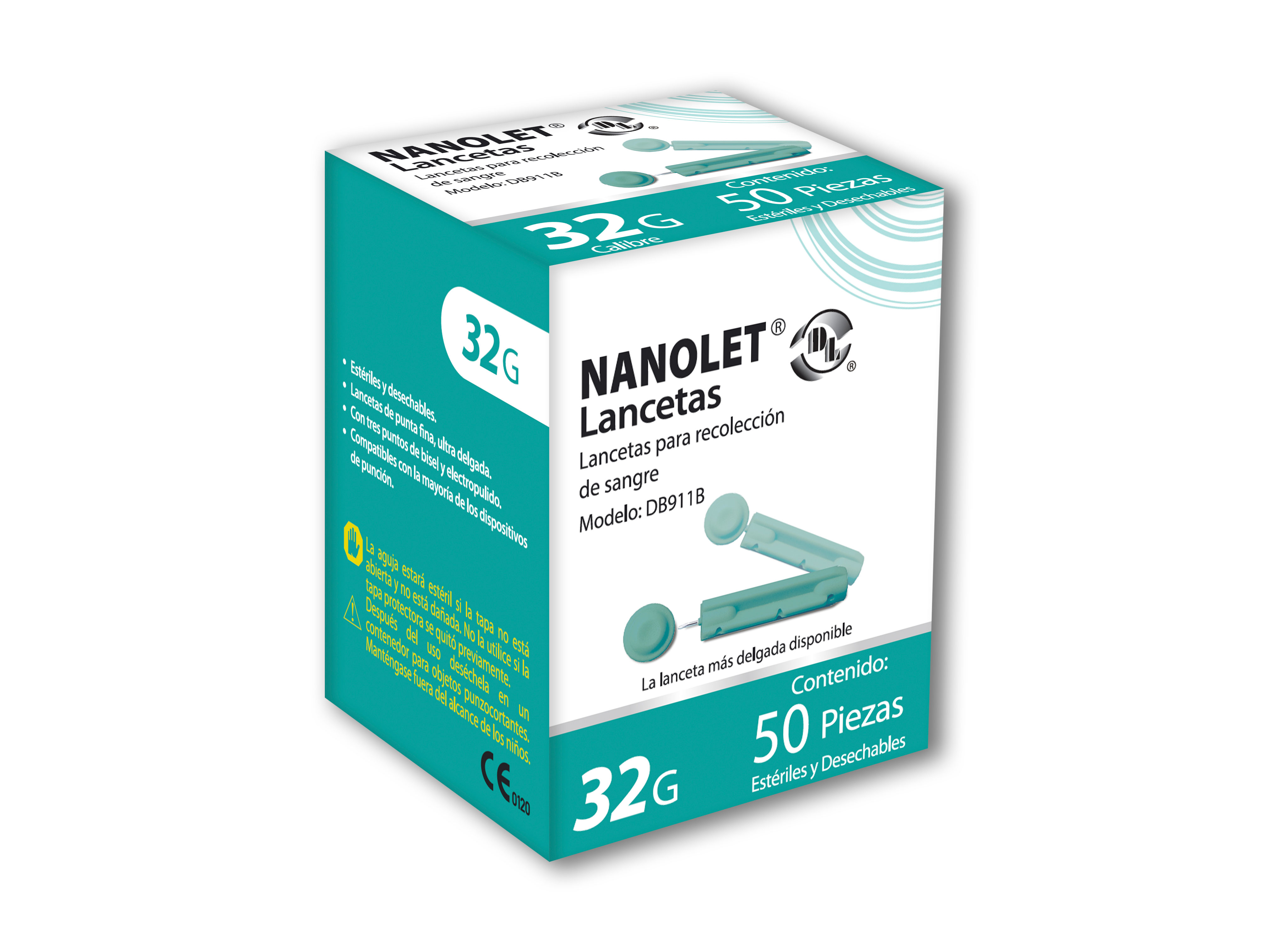 Lancetas de punta fina ultra delgadas. Calibre 32G para Punción 50 Piezas marca Dl Compatibles con la mayoría de los dispositivos de punción.