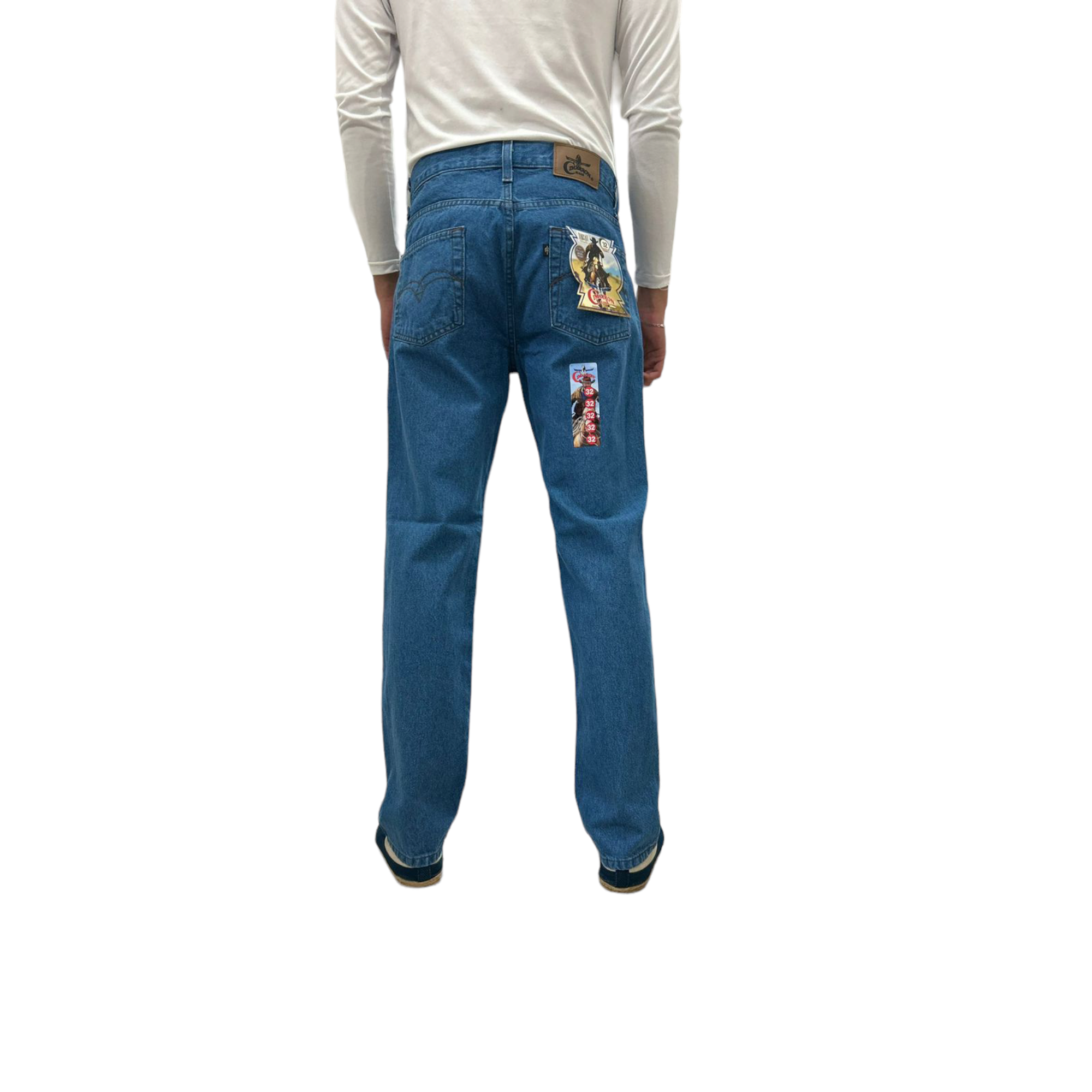 Pantalón Jeans Mezclilla Cimarrón Recto Hombre 100% Algodón Azul Claro.