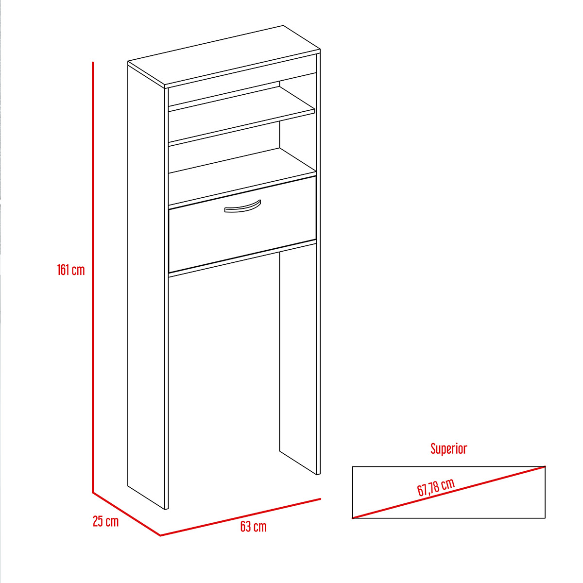 MUEBLE DE BAÑO ARMABLE AHORRADOR DE ESPACIO IDEAL PARA COLOCAR SOBRE EL INODORO MODELO MALAGA COLOR CAFE