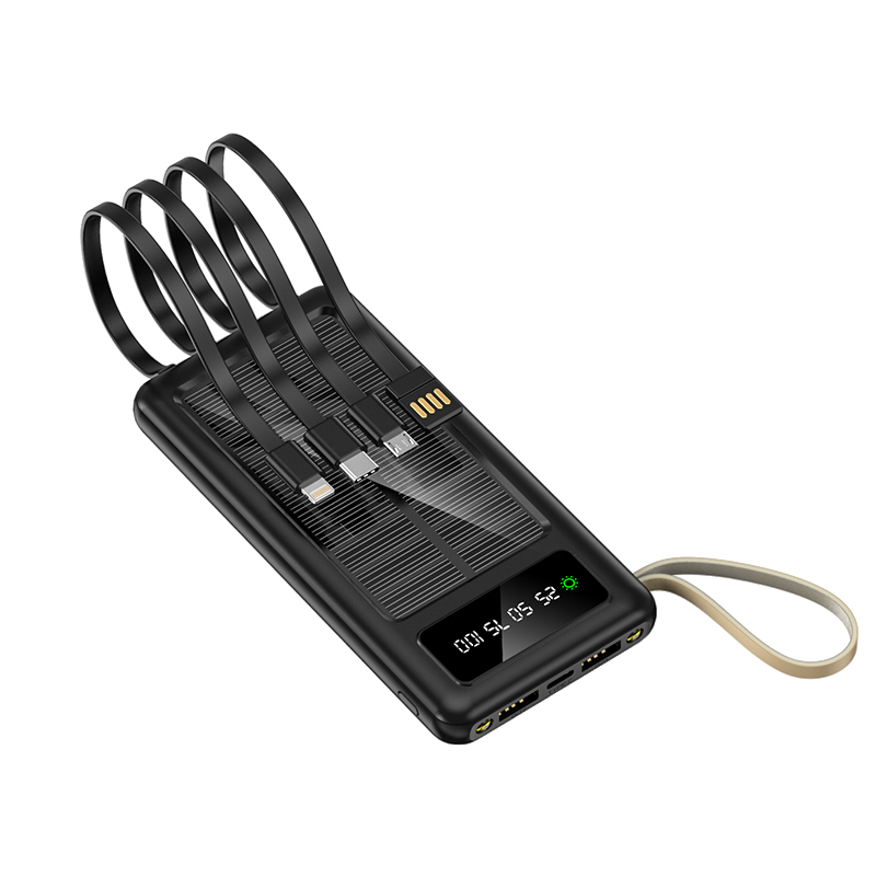 Cargador Solar Power Bank Bateria Para Celular Con Cables 20000mah