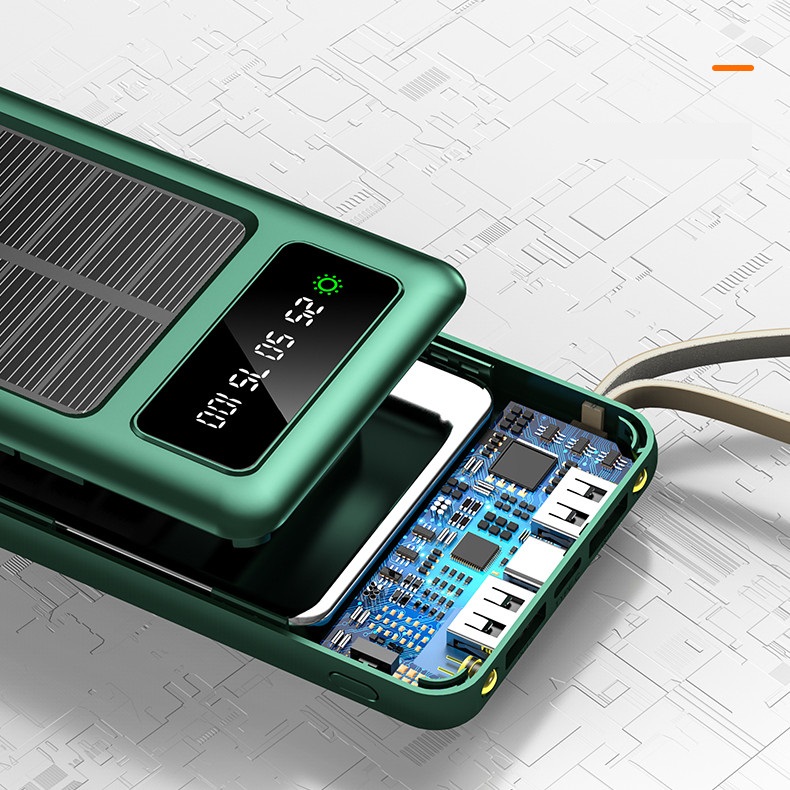 Cargador Solar Power Bank Bateria Para Celular Con Cables 20000mah