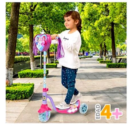 Scooter Patin Del Diablo Para Niña Princesas Luces Led