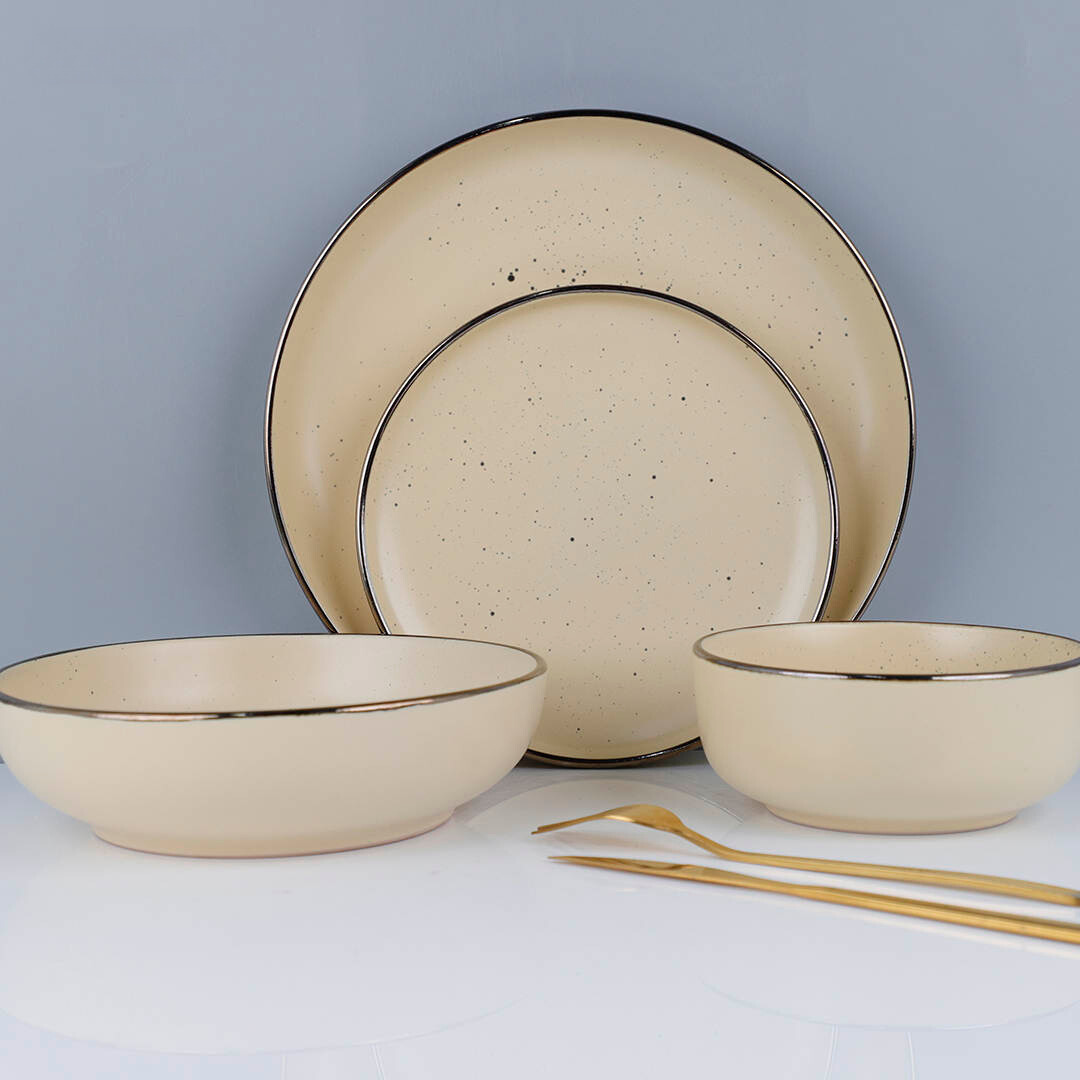 Vajilla Vascella Amarilla Mate Cerámica para 4 personas 16pz