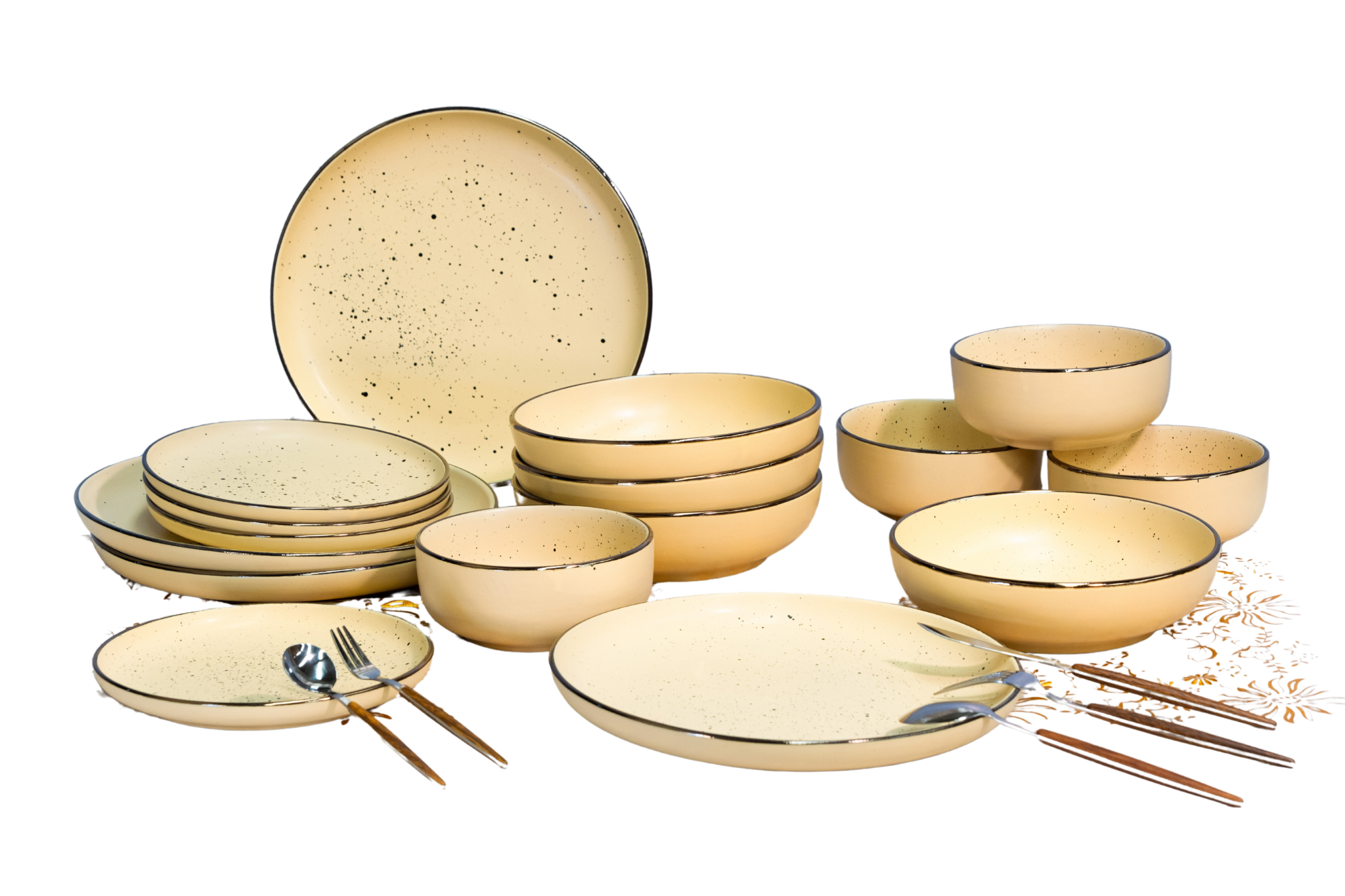 Vajilla Vascella Amarilla Mate Cerámica para 4 personas 16pz