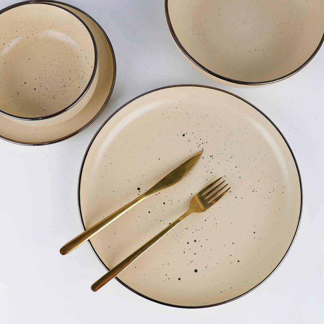 Vajilla Vascella Amarilla Mate Cerámica para 4 personas 16pz