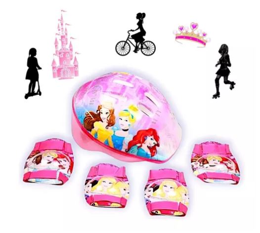 Set De Protección Bicicleta Scooter Patines Princesas Disney