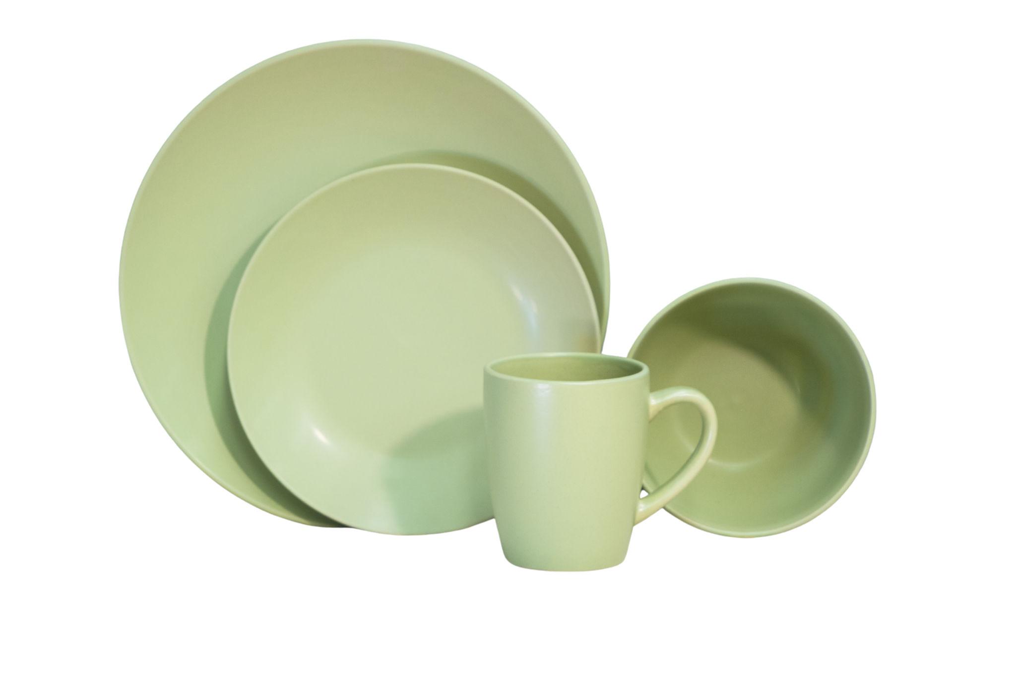 Vajilla Vascella Verde Mate Cerámica para 4 personas 16pz