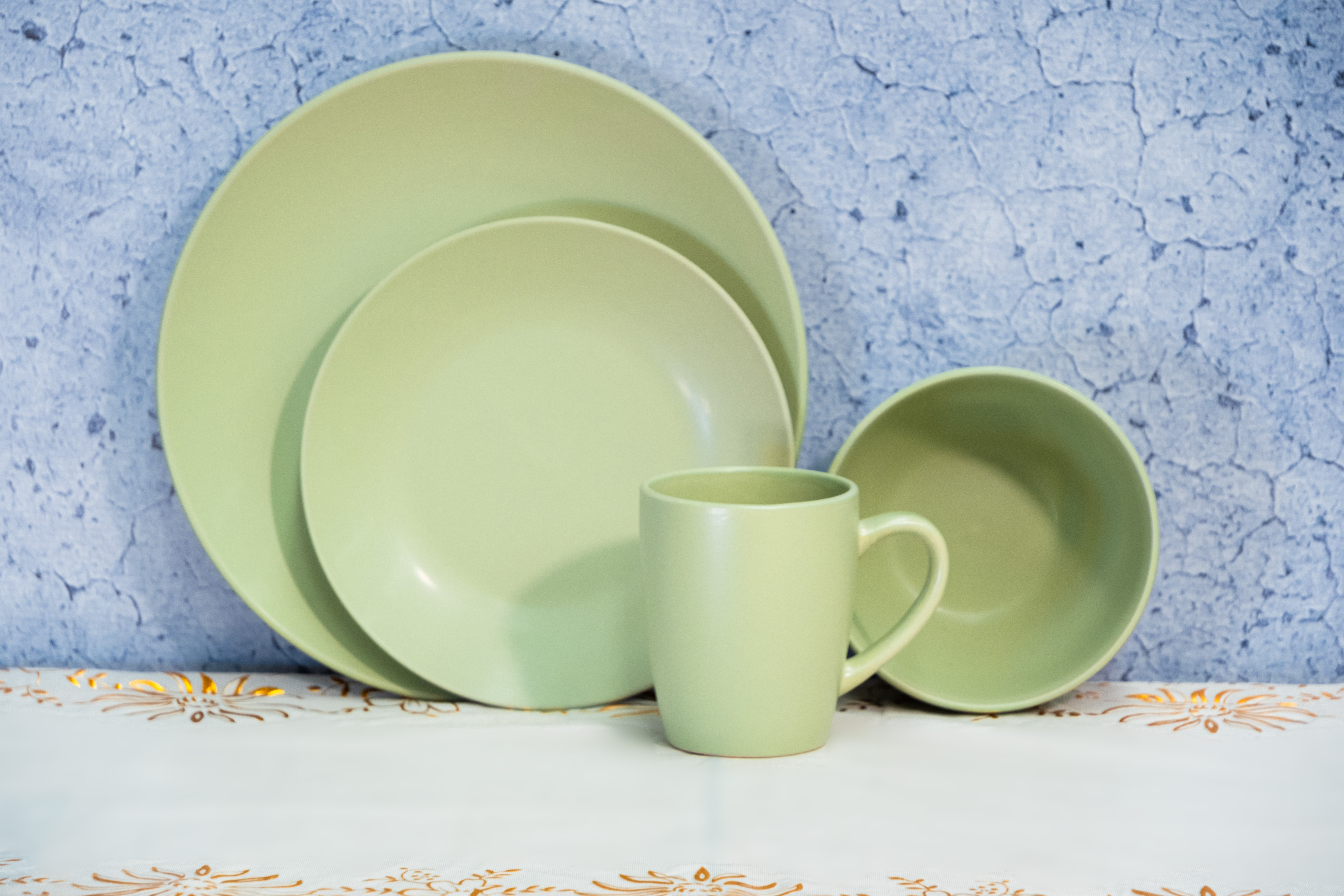 Vajilla Vascella Verde Mate Cerámica para 4 personas 16pz