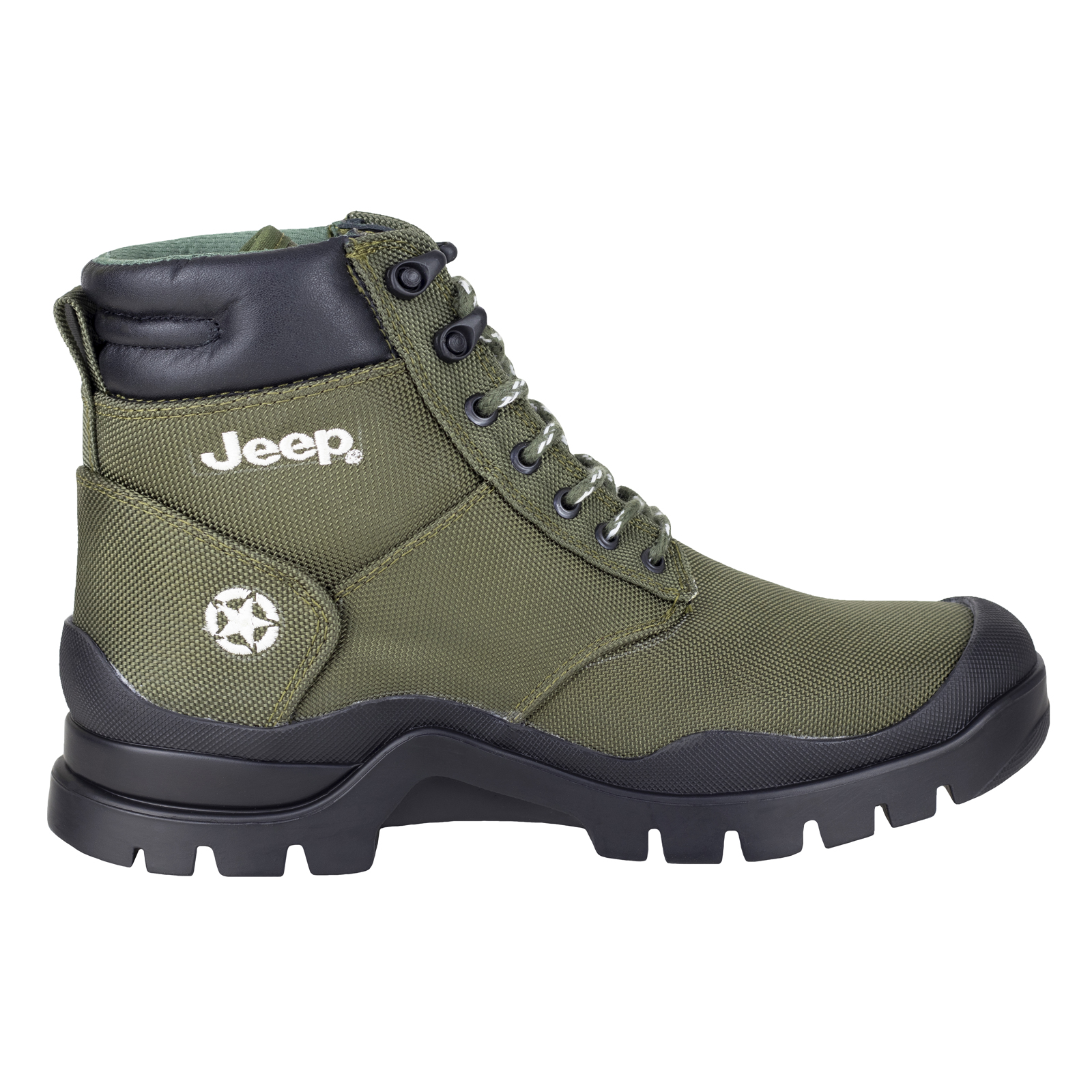 Bota Caballero Jeep 20250 Lona Waterproof Verde Originales.