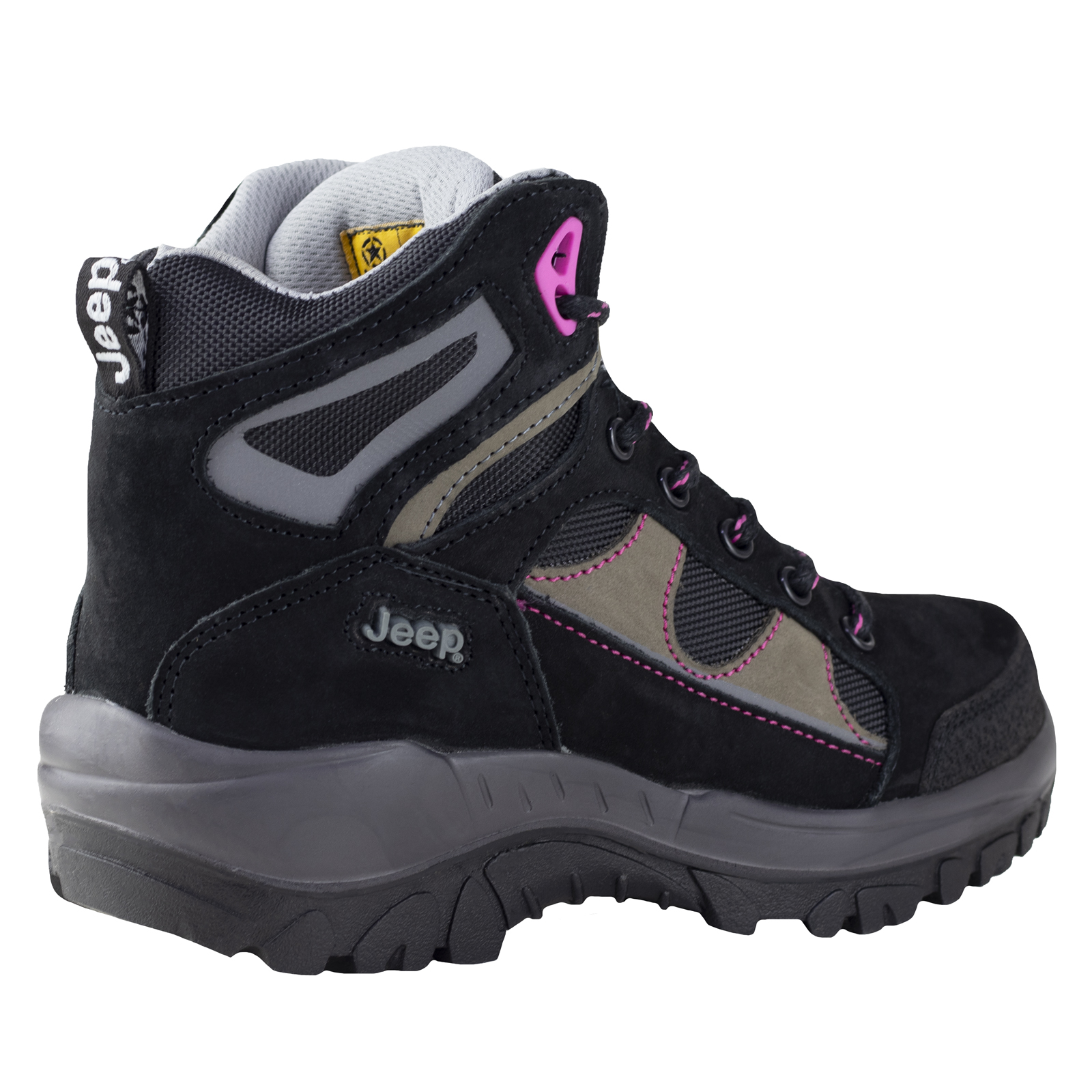 Botin Negro Mujer Industrial Casquillo Jeep 18052 Poliamida.