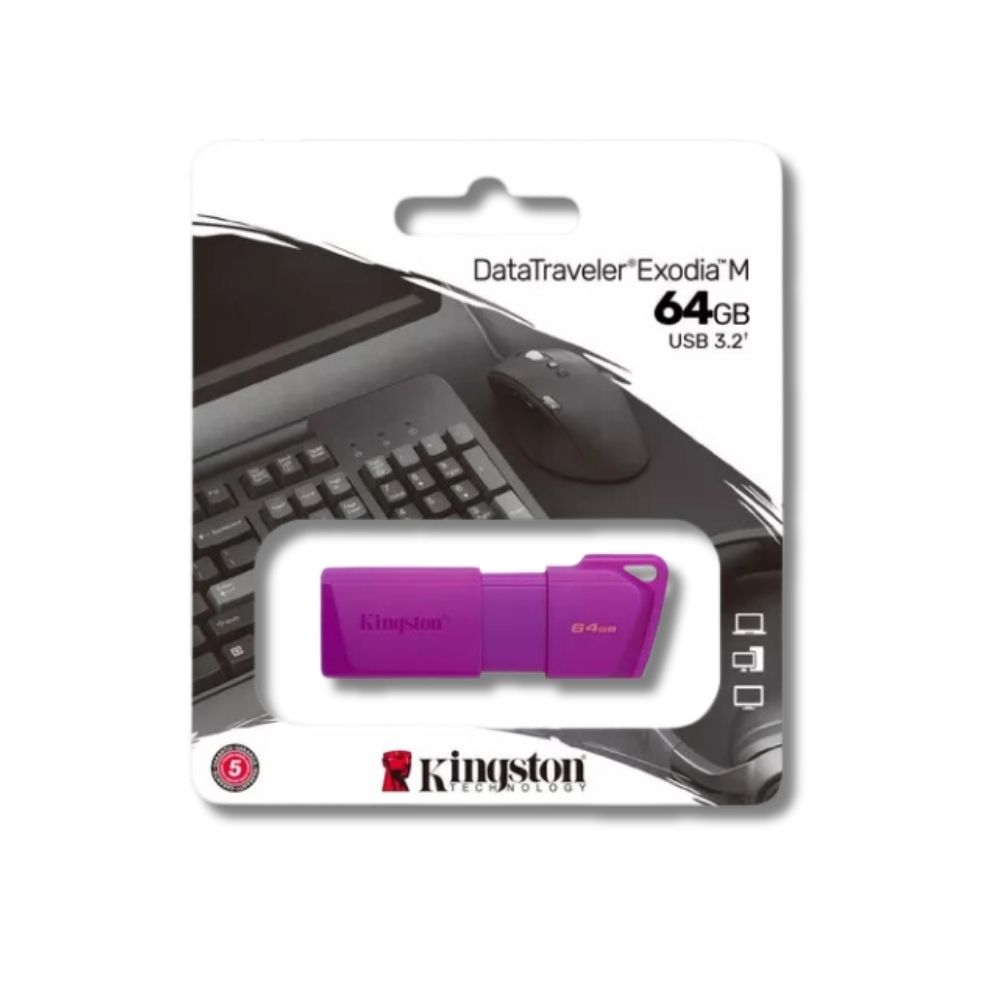 Memoria USB Marca Kingston DataTraveler Exodia M 64GB 3.2 Color Morado