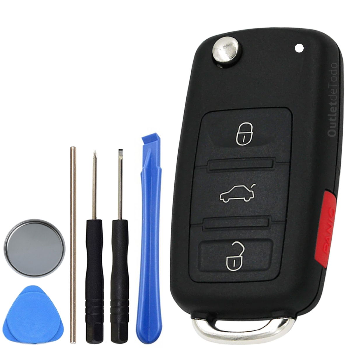 Carcasa para Llave Control Volkswagen Jetta Clasico Vento Golf VW A6 Mk6 Luz Led Superior 4 Botones