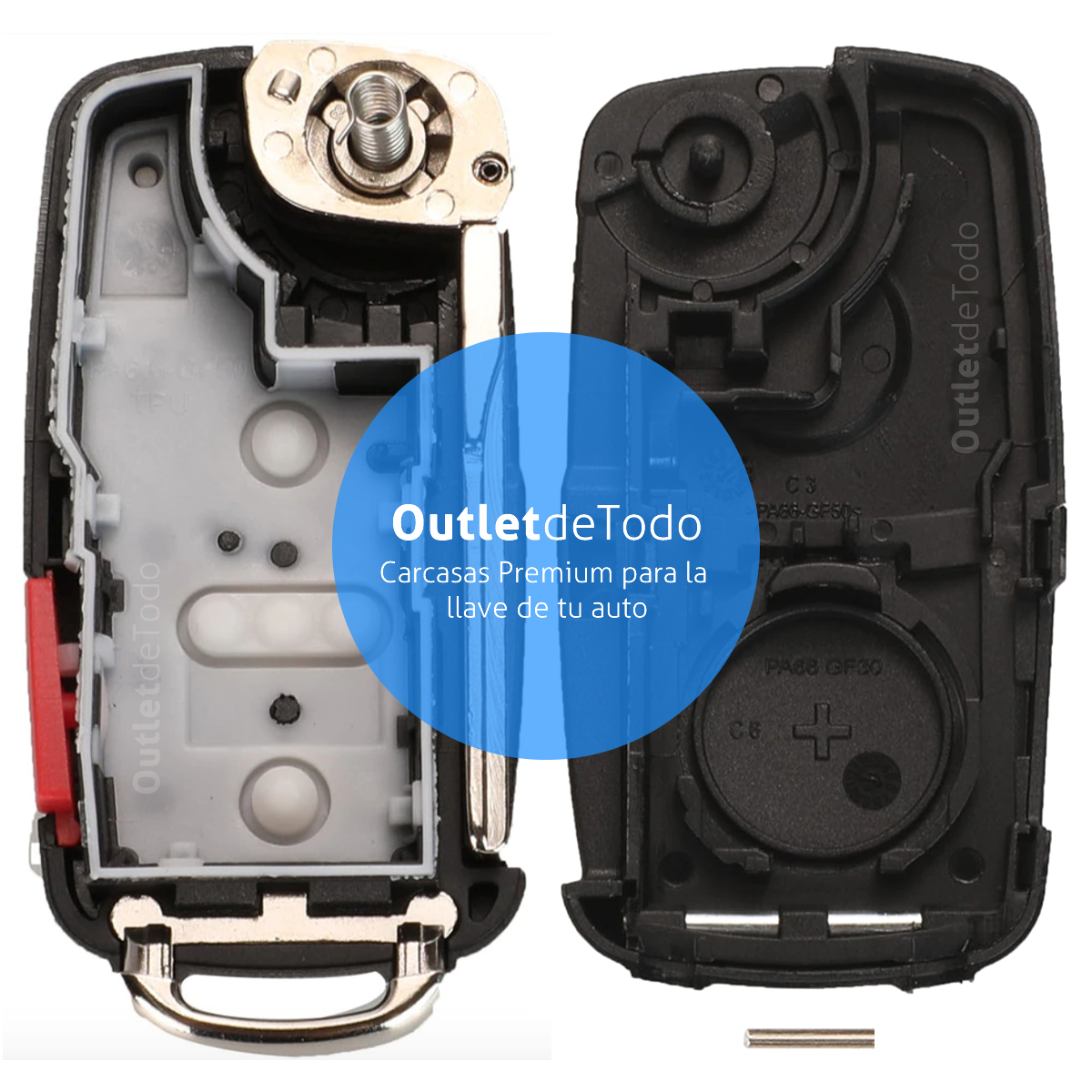 Carcasa para Llave Control Volkswagen Jetta Clasico Vento Golf VW A6 Mk6 Luz Led Superior 4 Botones