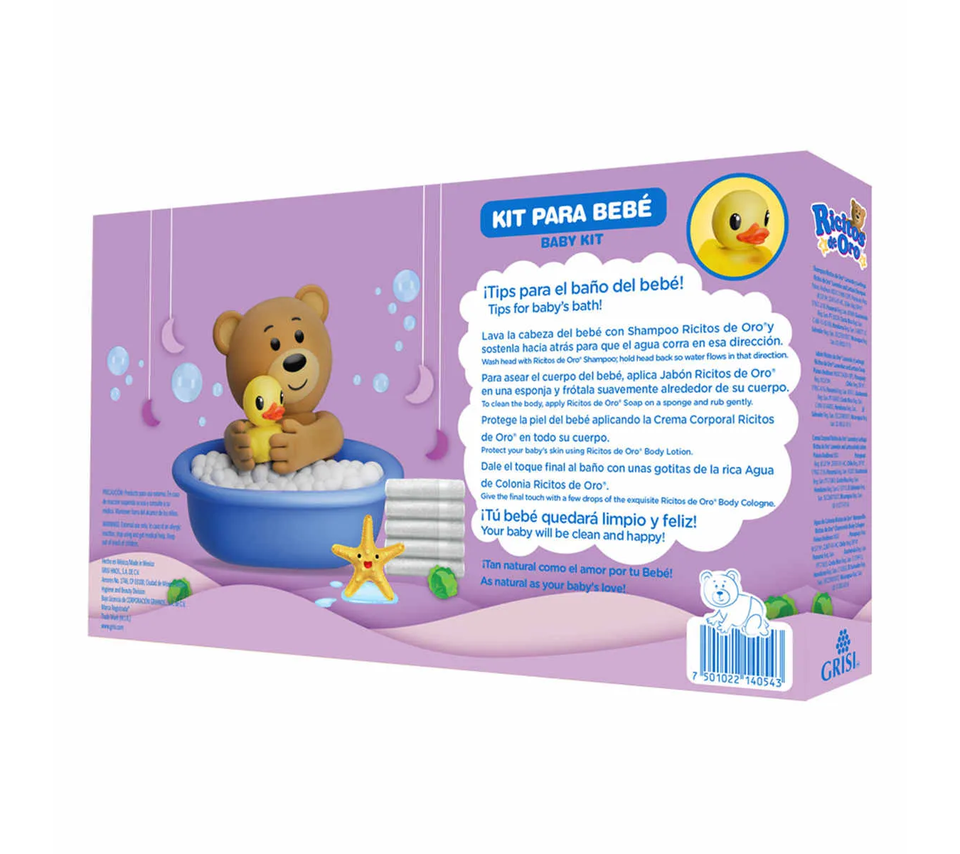 Kit de Higiene para Bebe - Ricitos de Oro Lavanda.