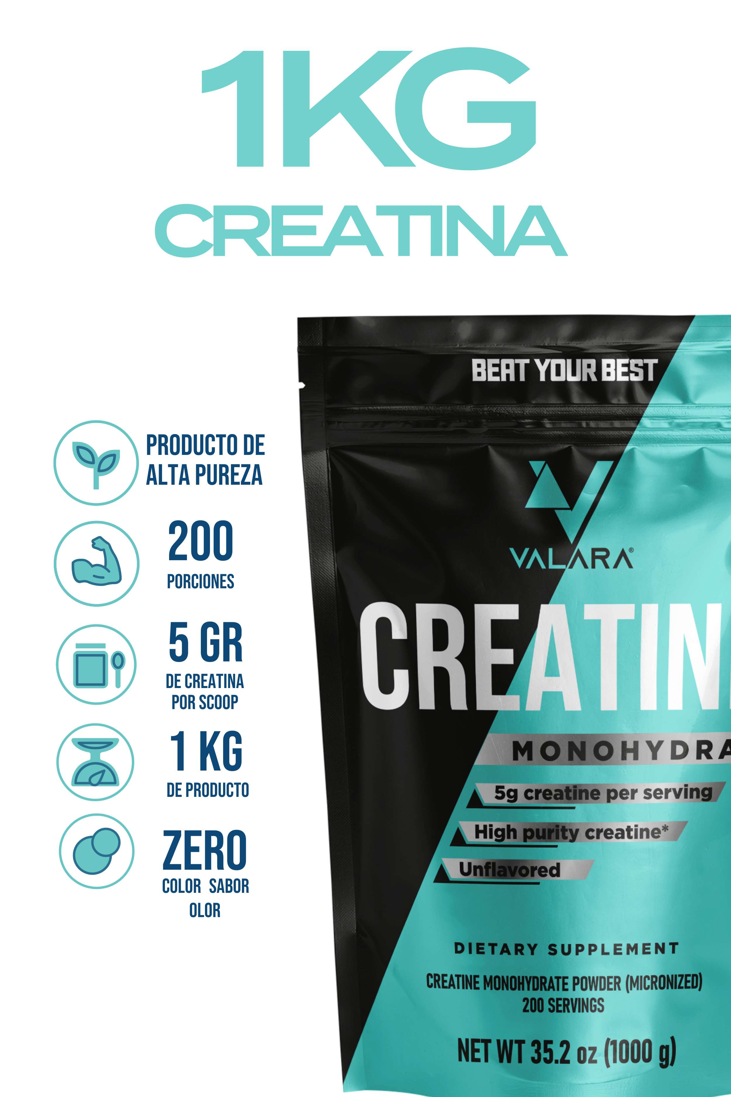 Creatina Monohidratada Valara  1 kg