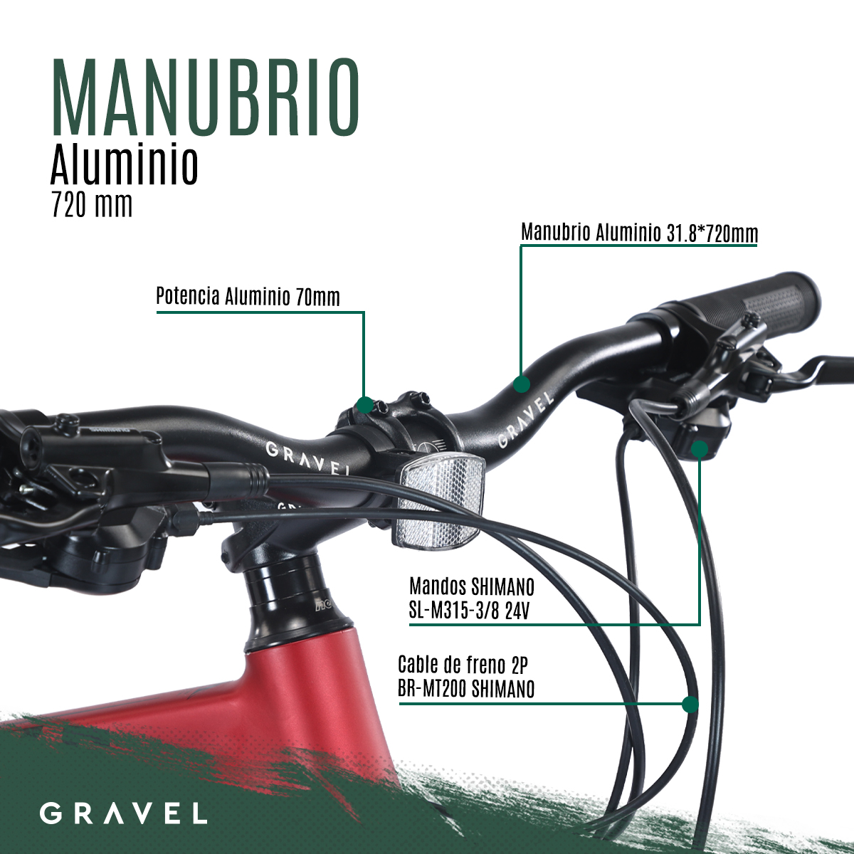 Bicicleta Gravel Andes Mtb De Montaña R29 24v Shimano Altus Color Rojo Tamaño del cuadro S