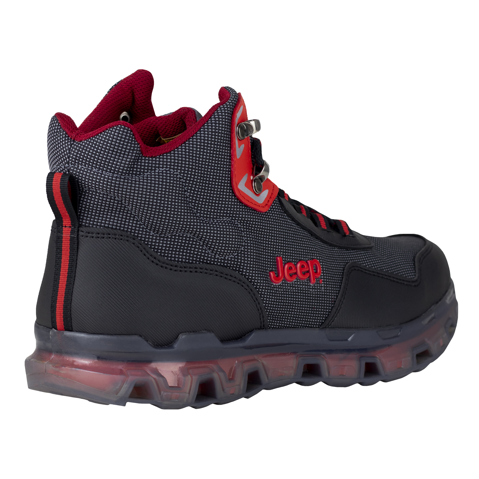 Bota Urbana Outdoor Para Hombre Jeep 50000-70 Negro Rojo.