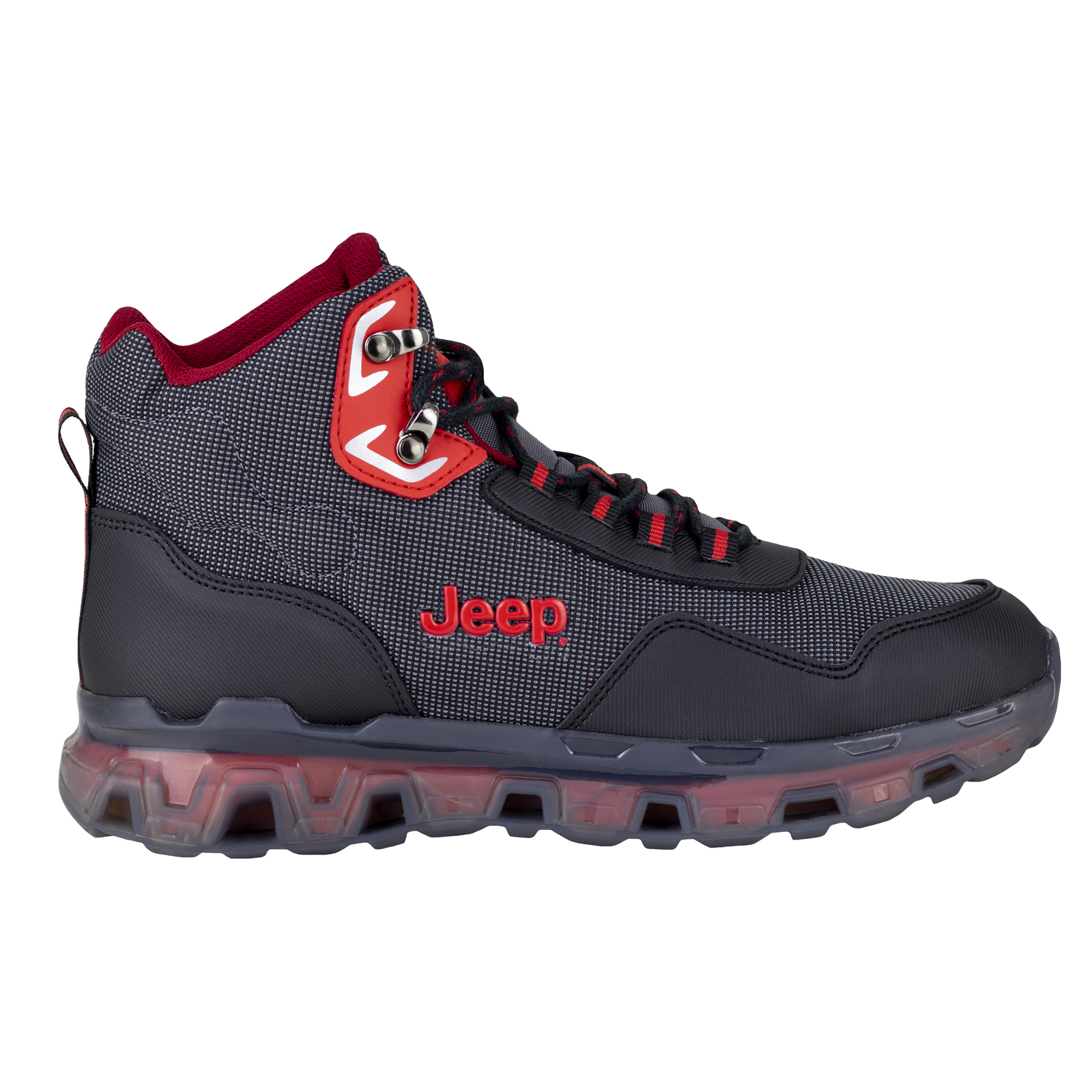 Bota Urbana Outdoor Para Hombre Jeep 50000-70 Negro Rojo.