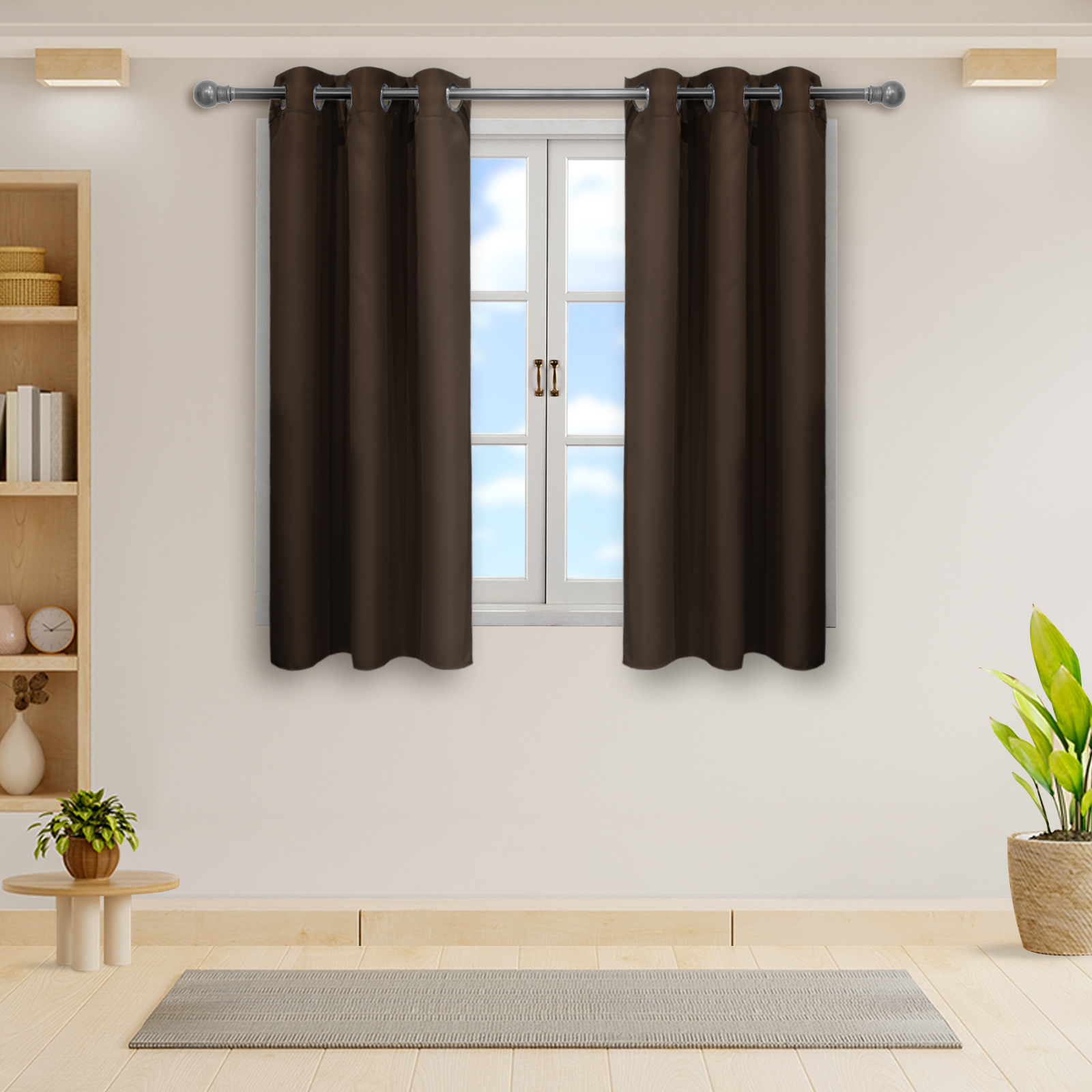 Cortinas Blackout  Café Corta Térmico Lisa 95% Bloqueo Luz