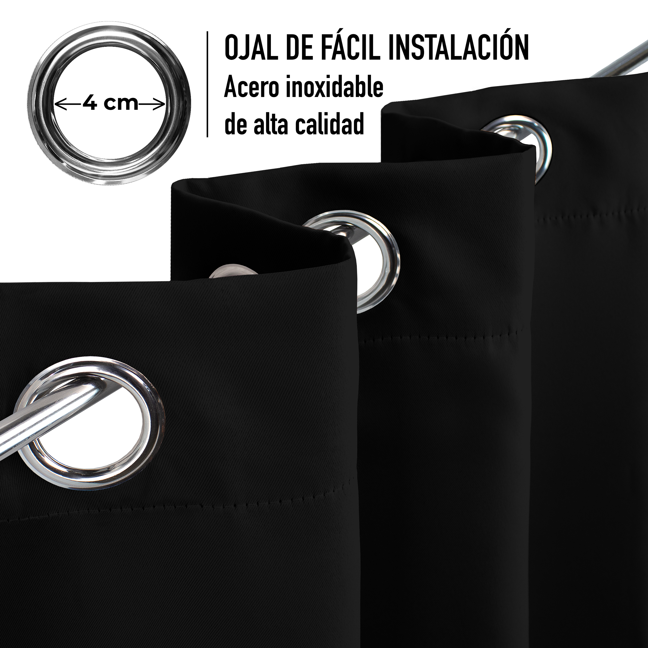 Cortinas Blackout Negro Corta Térmico Lisa 95% Bloqueo Luz