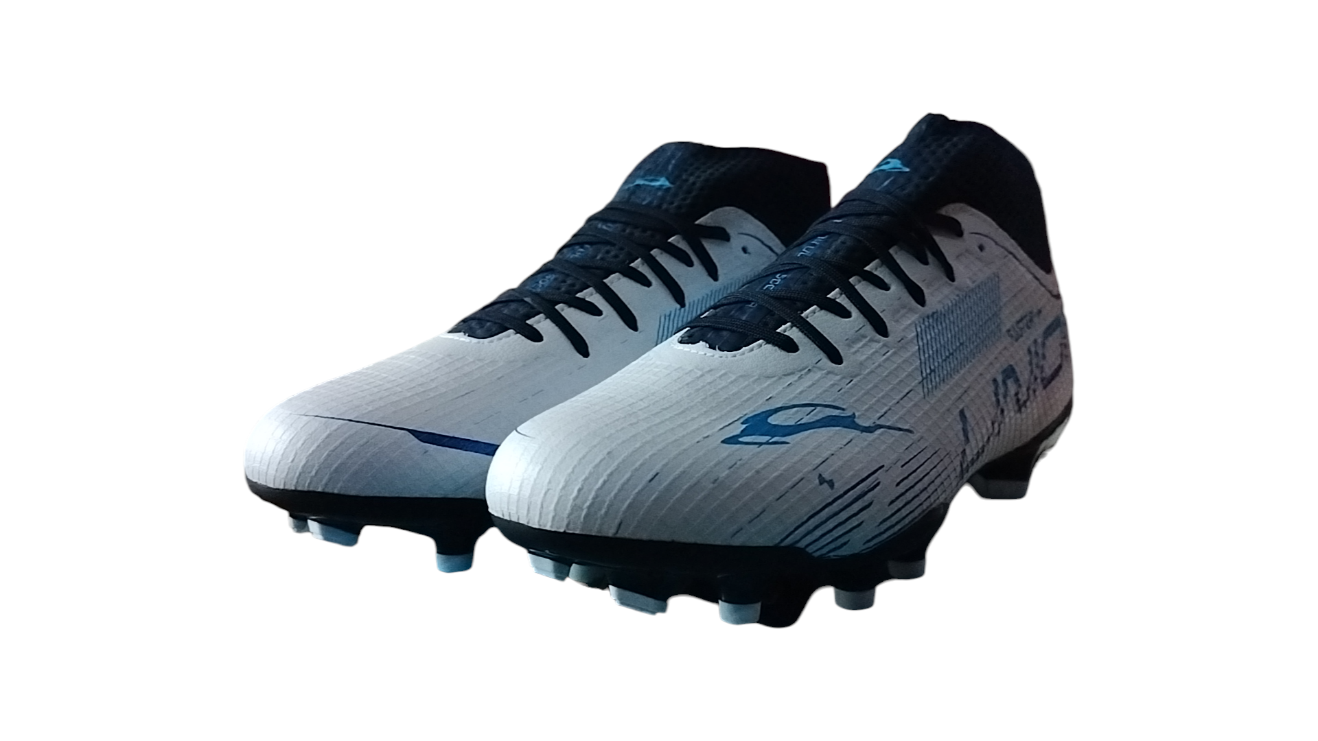 Tenis Futbol  Tacos Tachones Caballero Hombre Cómodo Blanco Azul 