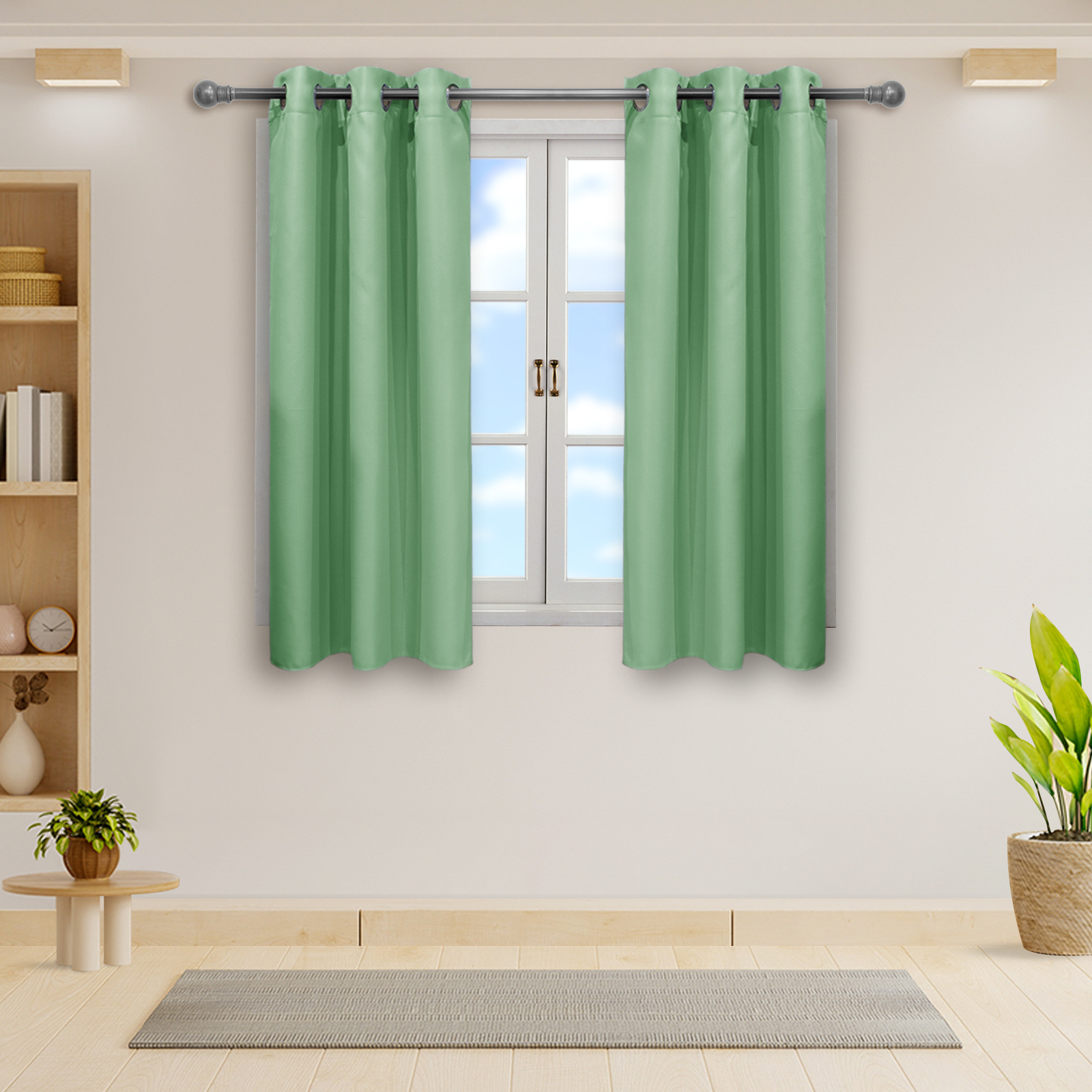 Cortinas Blackout Pistache Corta Térmico Lisa 95% Bloqueo Luz.