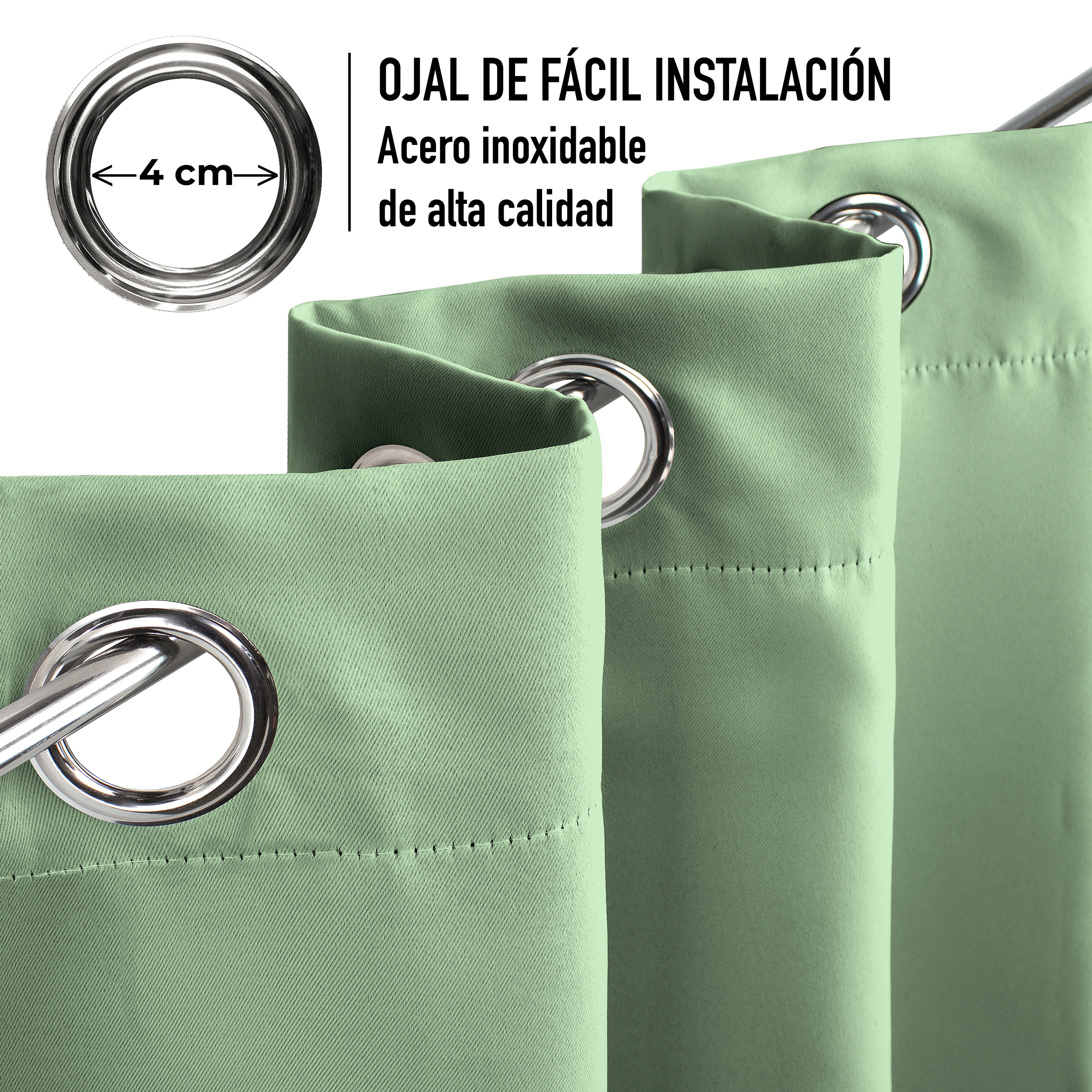 Cortinas Blackout Pistache Corta Térmico Lisa 95% Bloqueo Luz.