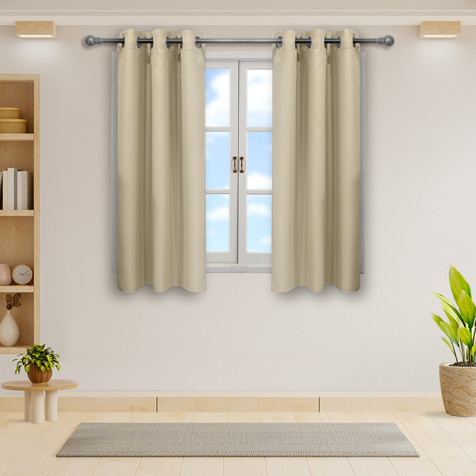 Cortinas Blackout Beige Corta Térmico Lisa 95% Bloqueo Luz