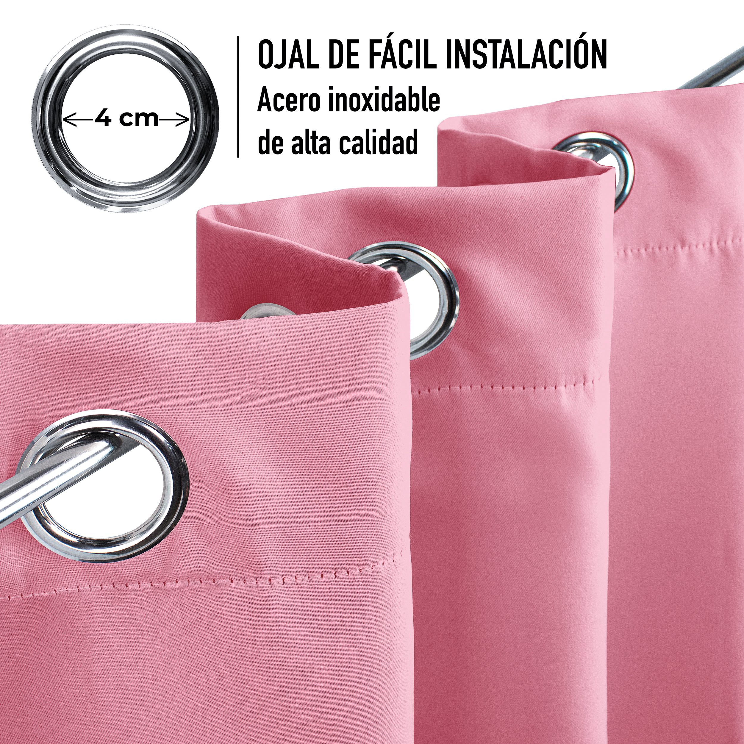 Cortinas Blackout Rosa Corta Térmico Lisa 95% Bloqueo Luz