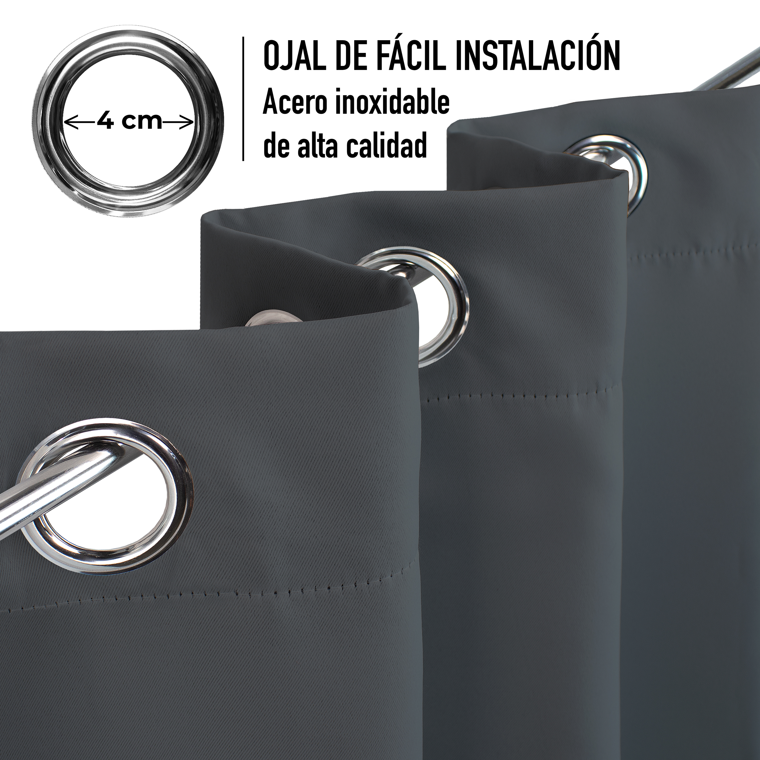 Cortinas Blackout Gris Oxford Corta Térmico Lisa 95% Bloqueo Luz
