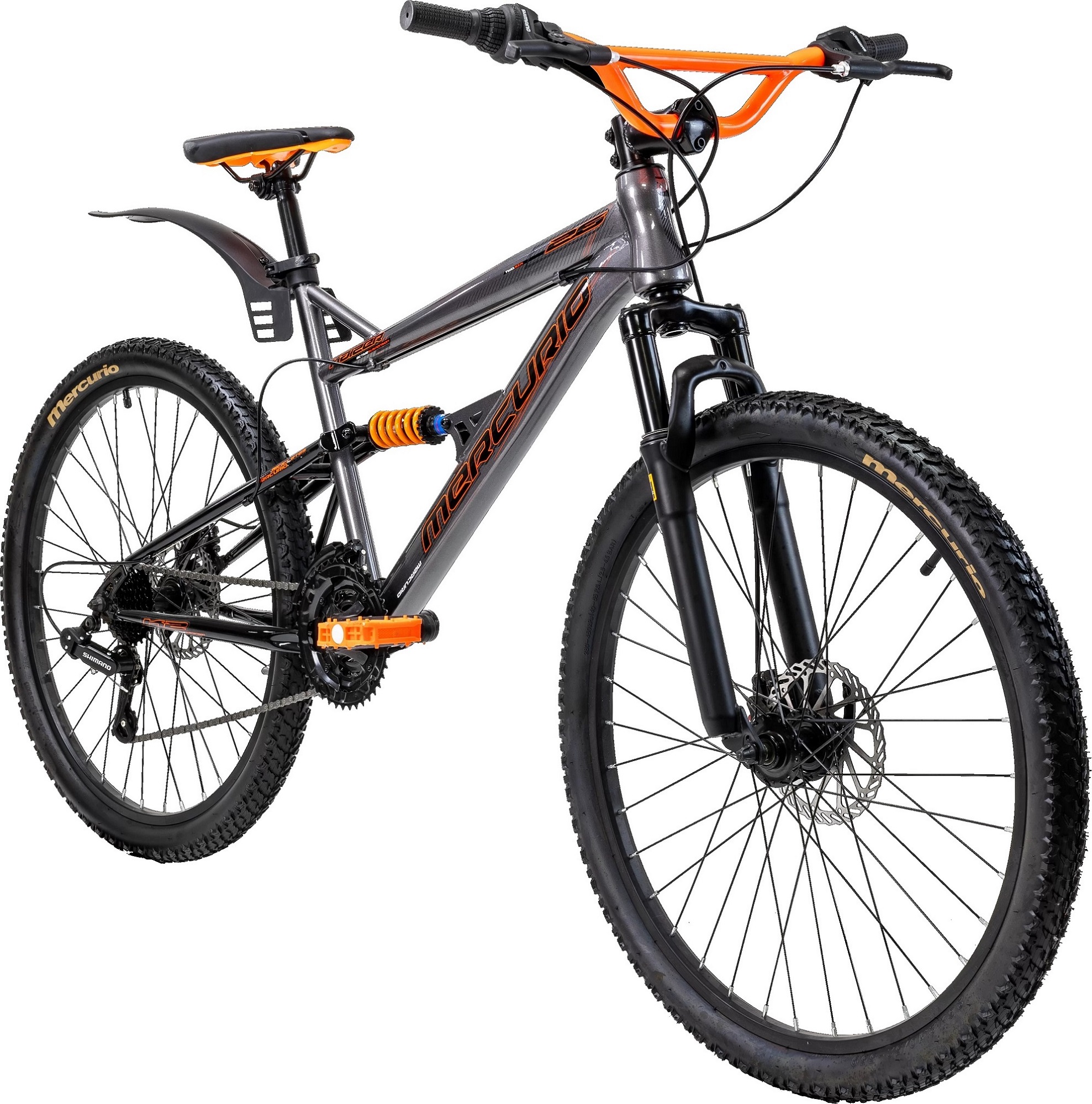 Bicicleta Mercurio Doble Susp Kaizer Dh R26 21v Shimano color GRAFITO