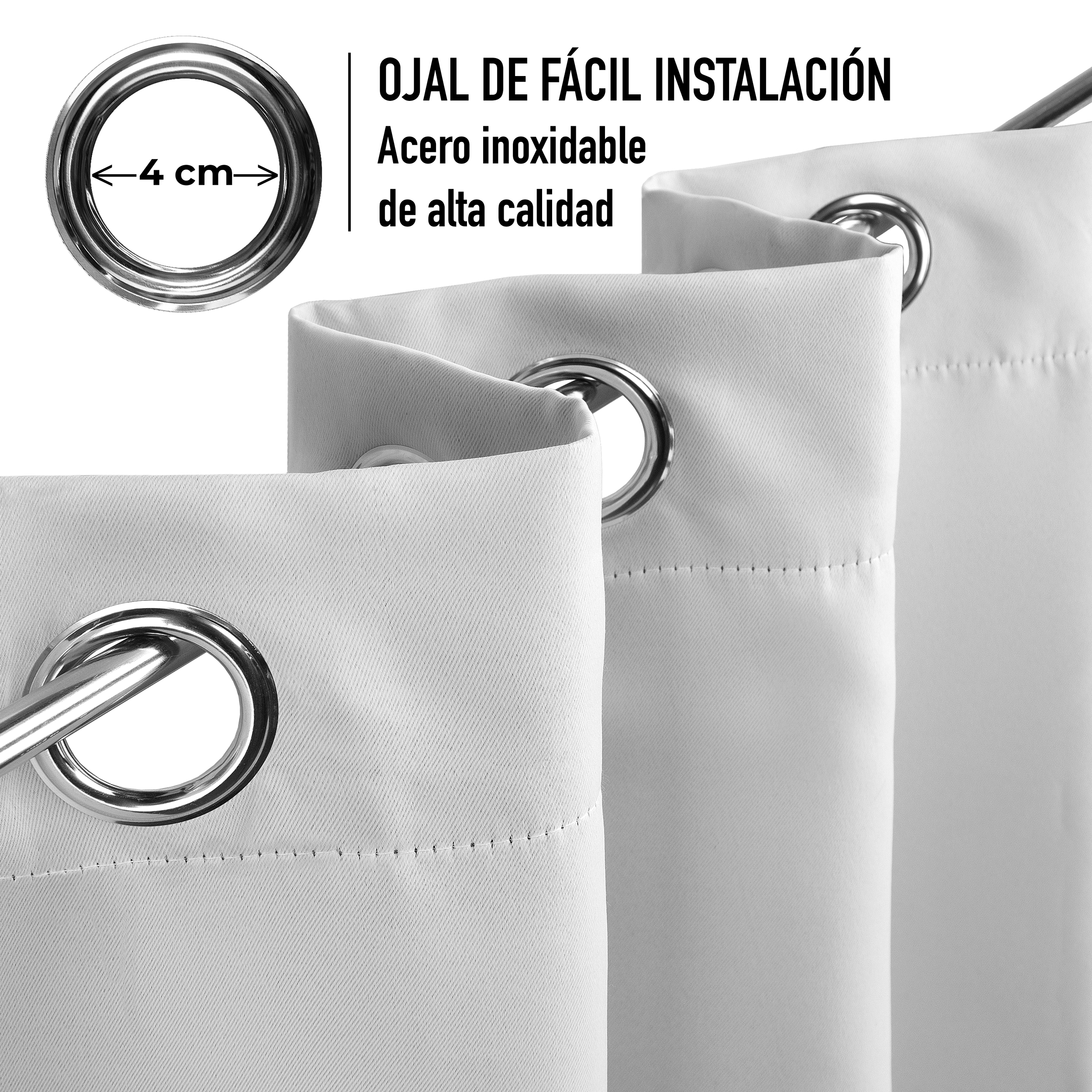 Cortinas Blackout Blanca Corta Térmico Lisa 95% Bloqueo Luz