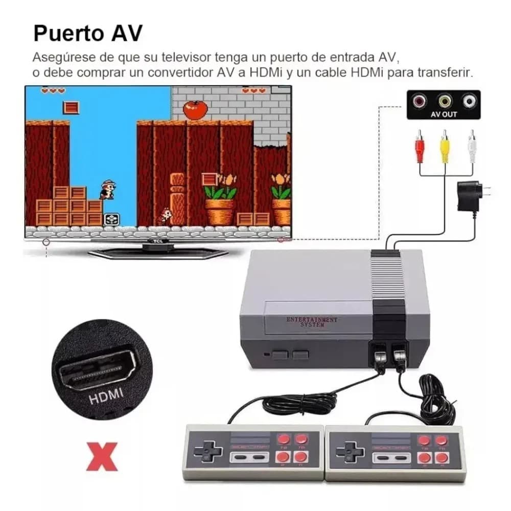 Consola Mini Gamer Clásico 620 Juegos 2 Controles