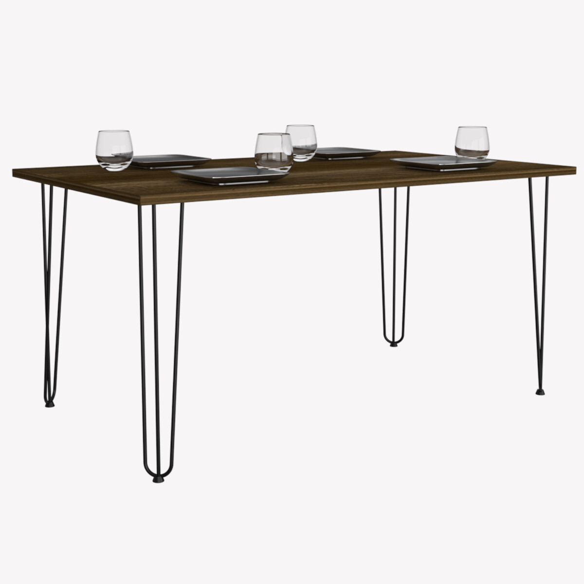 MESA PARA COMEDOR O  ANTECOMEDOR IDEAL PARA CUATRO SILLAS (NO INCLUIDAS) CON PATAS METALICAS COLOR CAFE