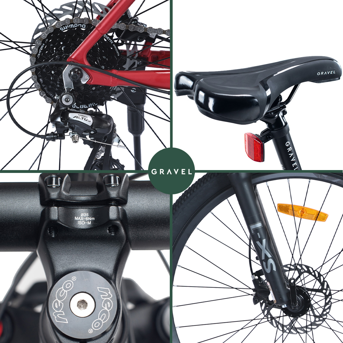 Bicicleta Gravel Andes Mtb De Montaña R29 24v Shimano Altus Color Rojo Tamaño del cuadro L