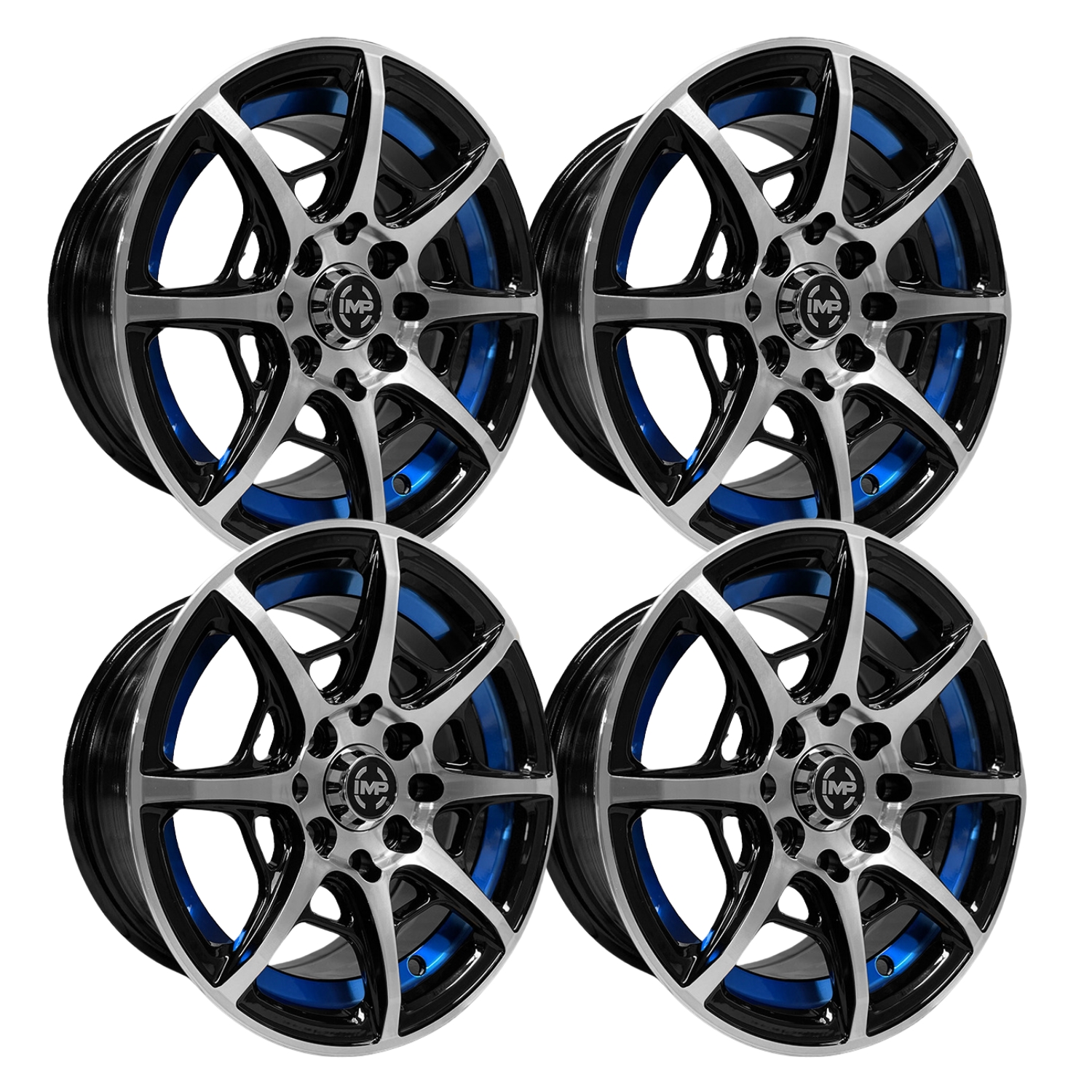 Paquete 4 Rines 13 8x100/114.3 Bmf Blue Under Matiz Tsuru