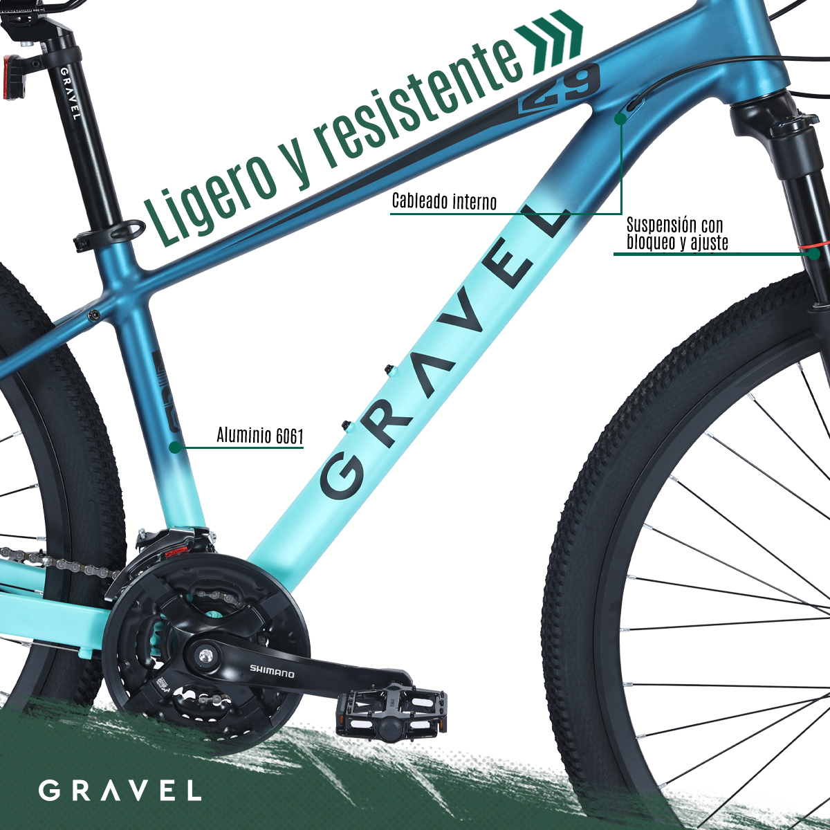 Bicicleta Gravel Andes Mtb R29 24v Shimano Altus Aluminio Color Azul Tamaño del cuadro S